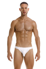 White cotton briefs jor 2142 element bikini with narrow waistband in white shown from the front