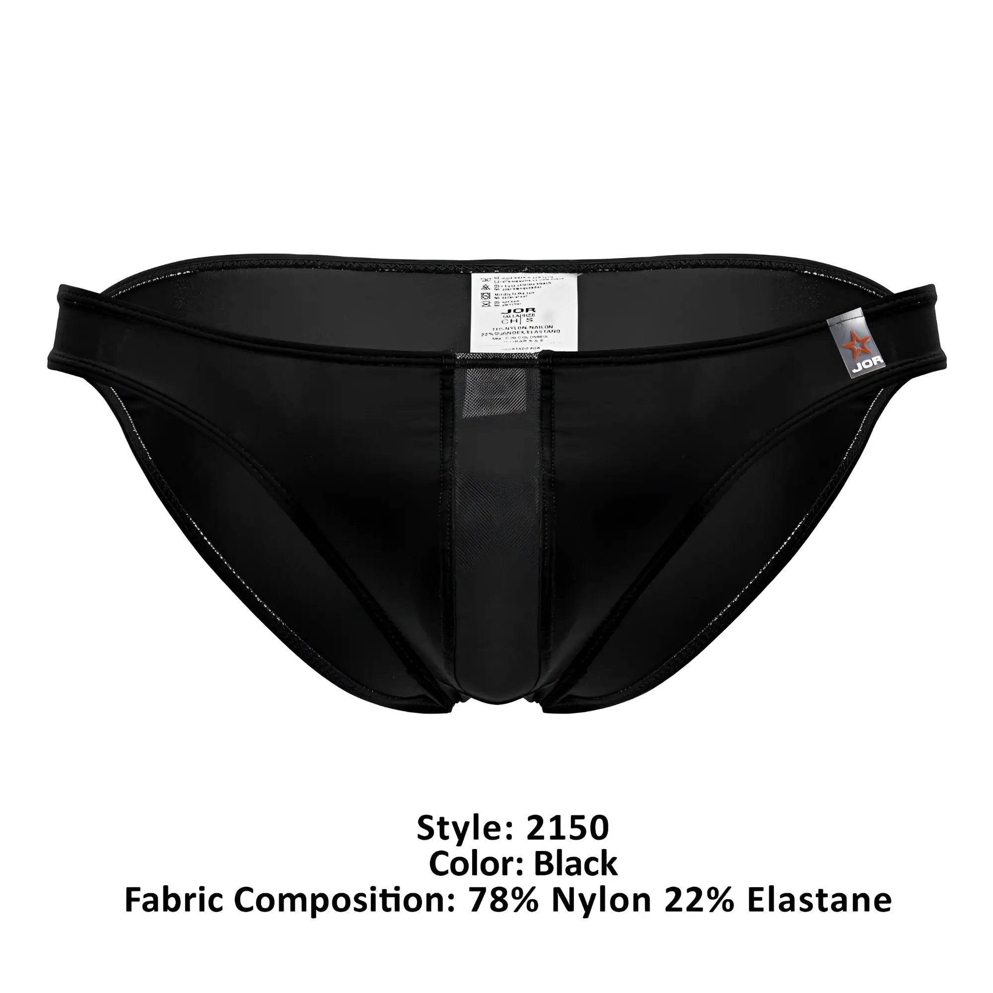 Black JOR 2150 Apolo bikini men’s briefs in sleek form-fitting design made of 78 nylon and 22 elastane