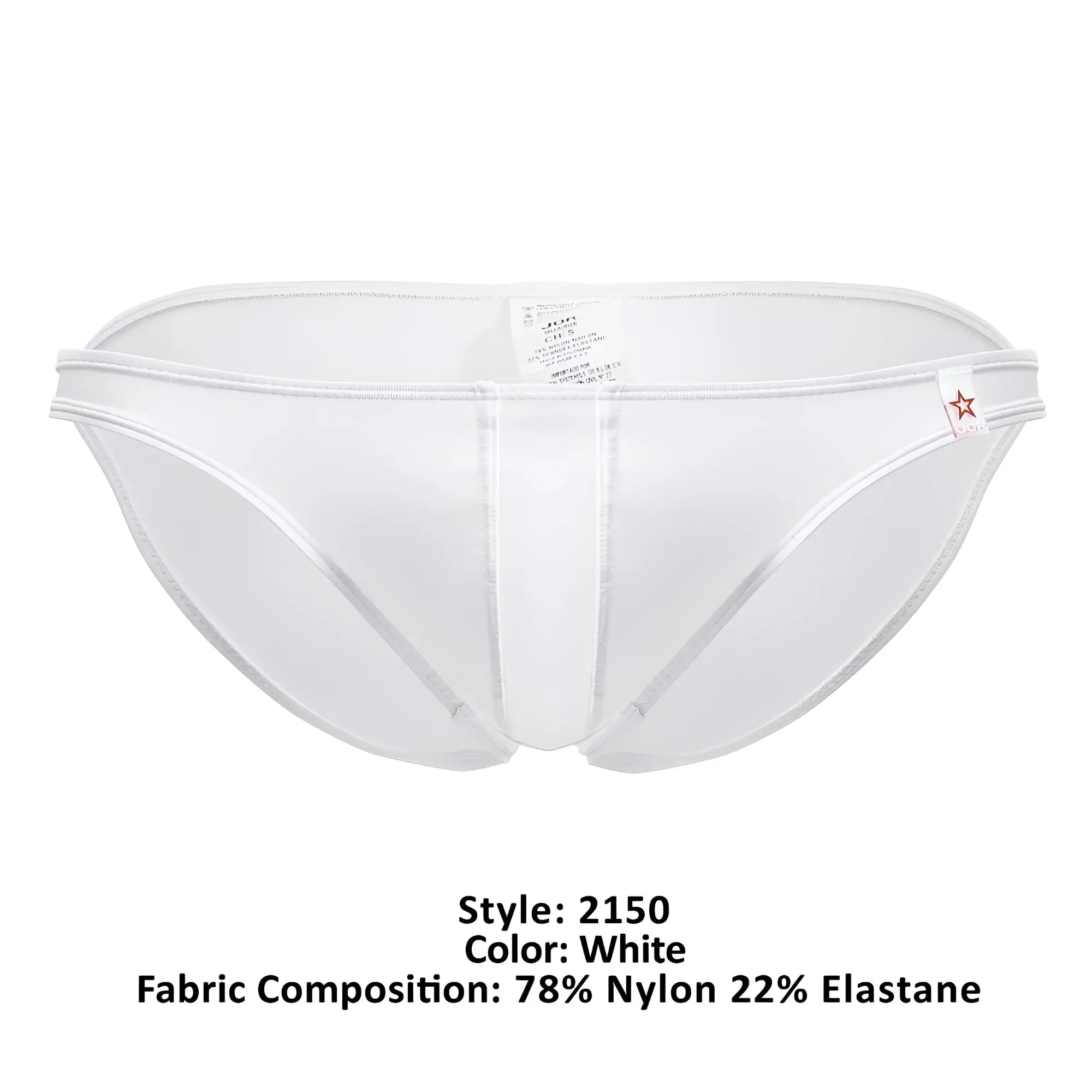 Jor 2150 apolo bikini white men’s briefs made of 78% nylon 22% elastane with sleek design and subtle seam detailing