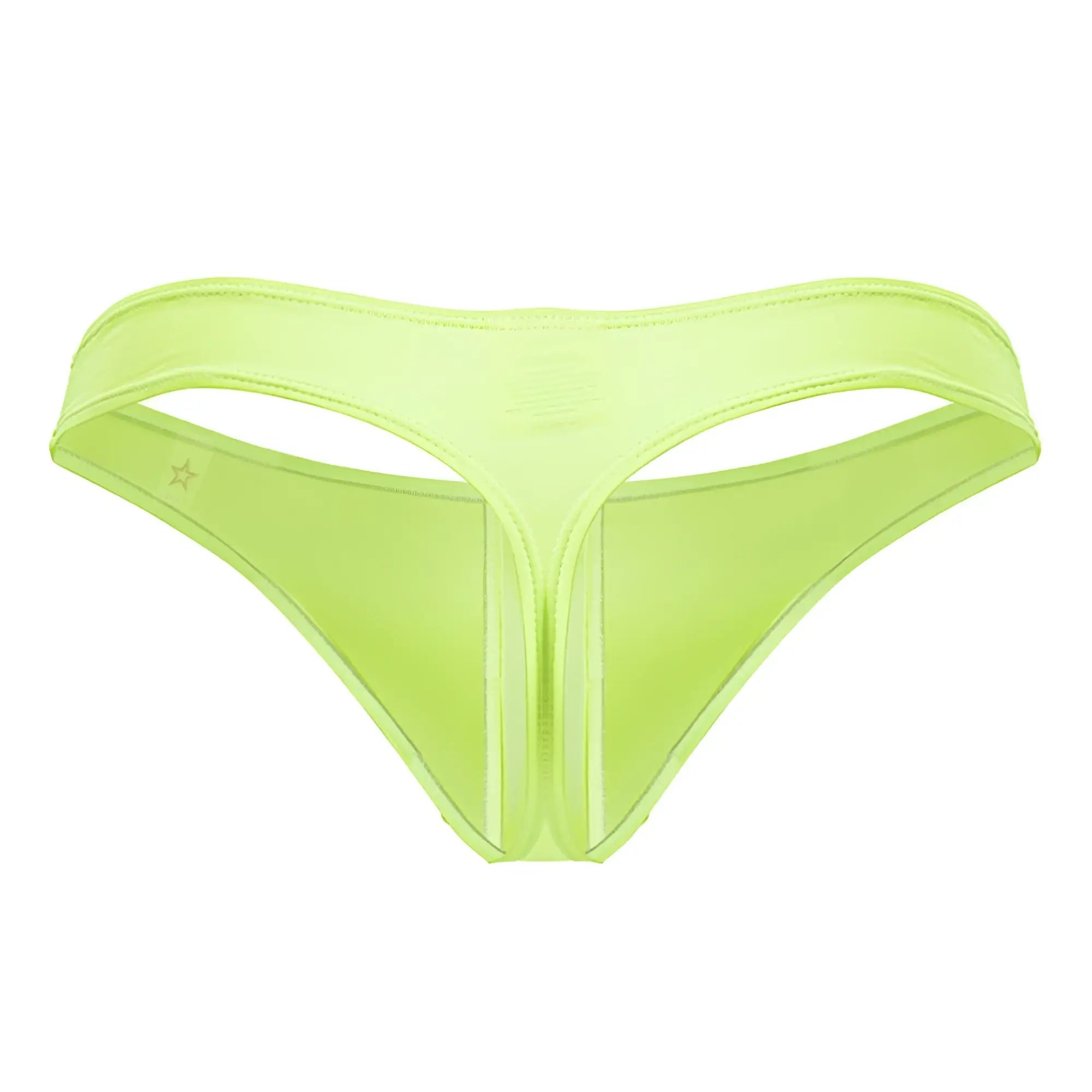 Jor 2151 apolo thong in vibrant neon yellow made of smooth stretchy fabric with sleek minimalist design and subtle stitching
