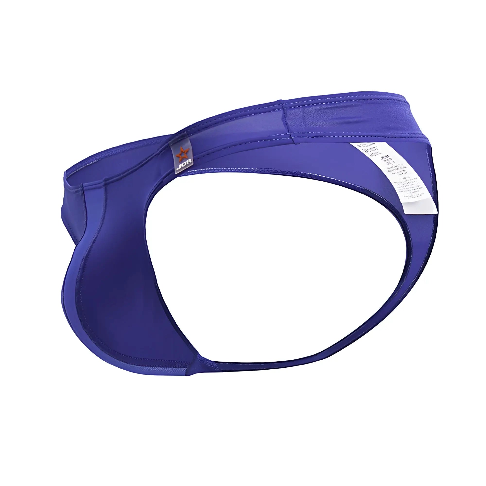 Purple jon brand men’s briefs in royal color made of smooth stretchy fabric with a sleek form-fitting design