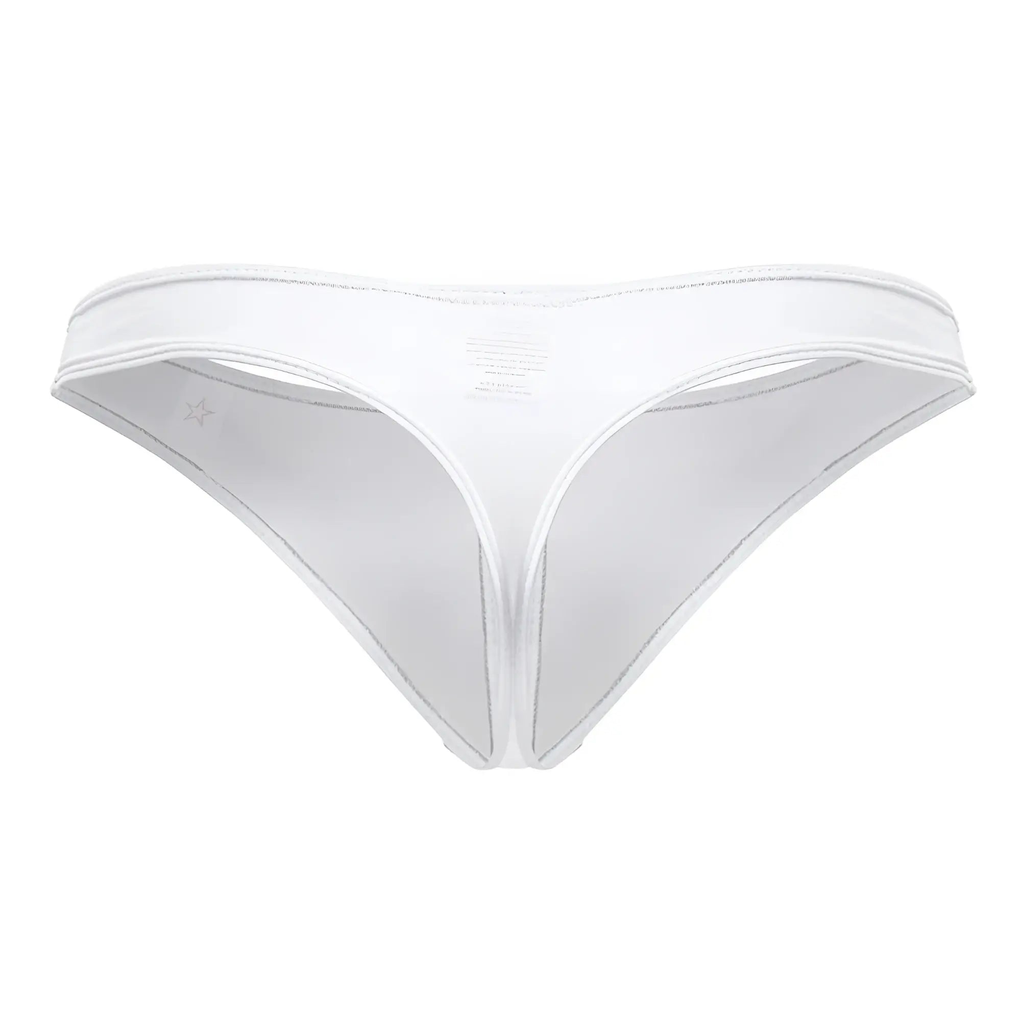 White JOR 2151 Apolo thong made of sheer mesh with thin waistband and subtle stitching details shown from back