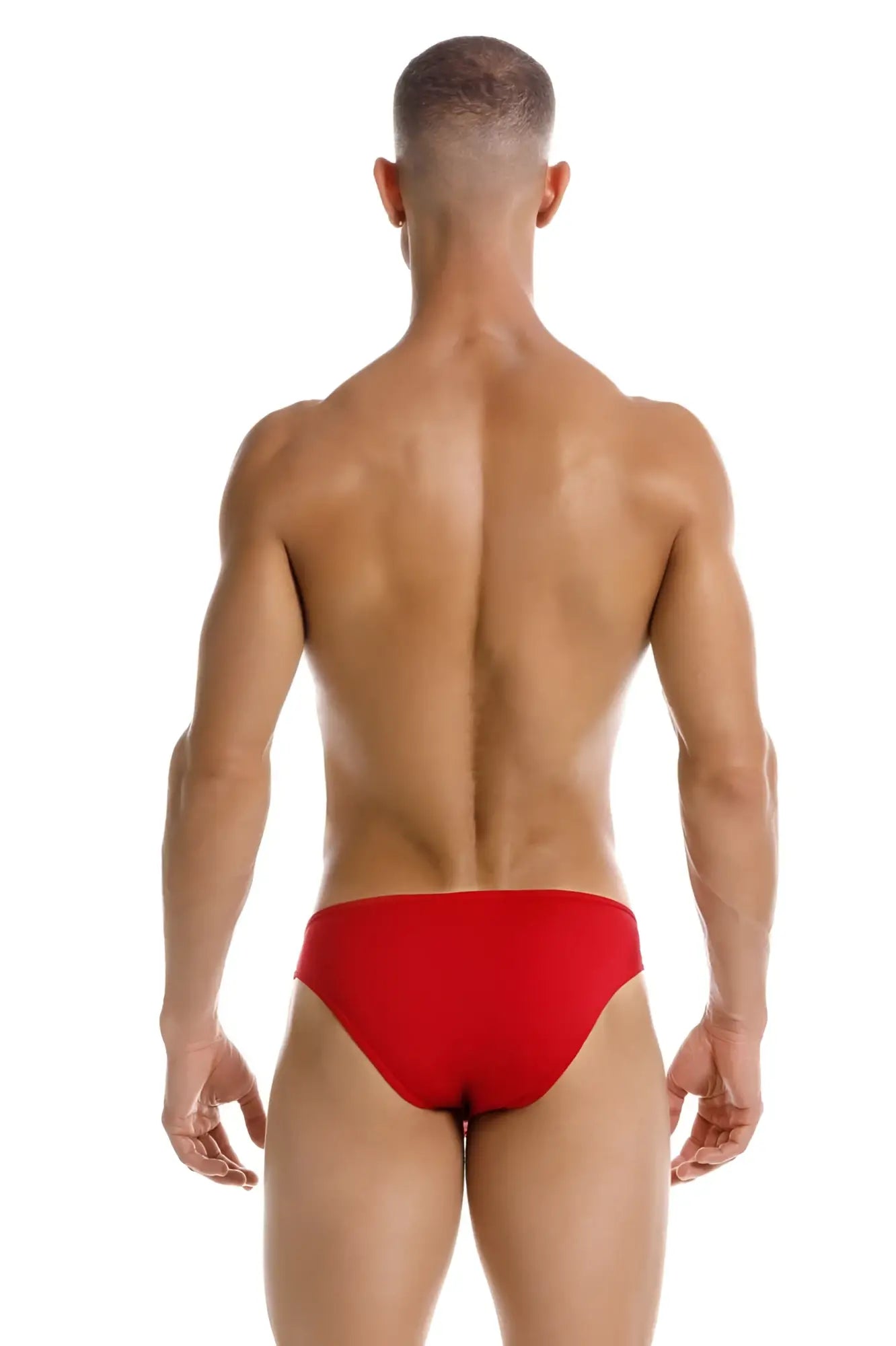 Red jor 2152 magnus bikini briefs made of soft fabric for comfortable everyday wear shown from the front