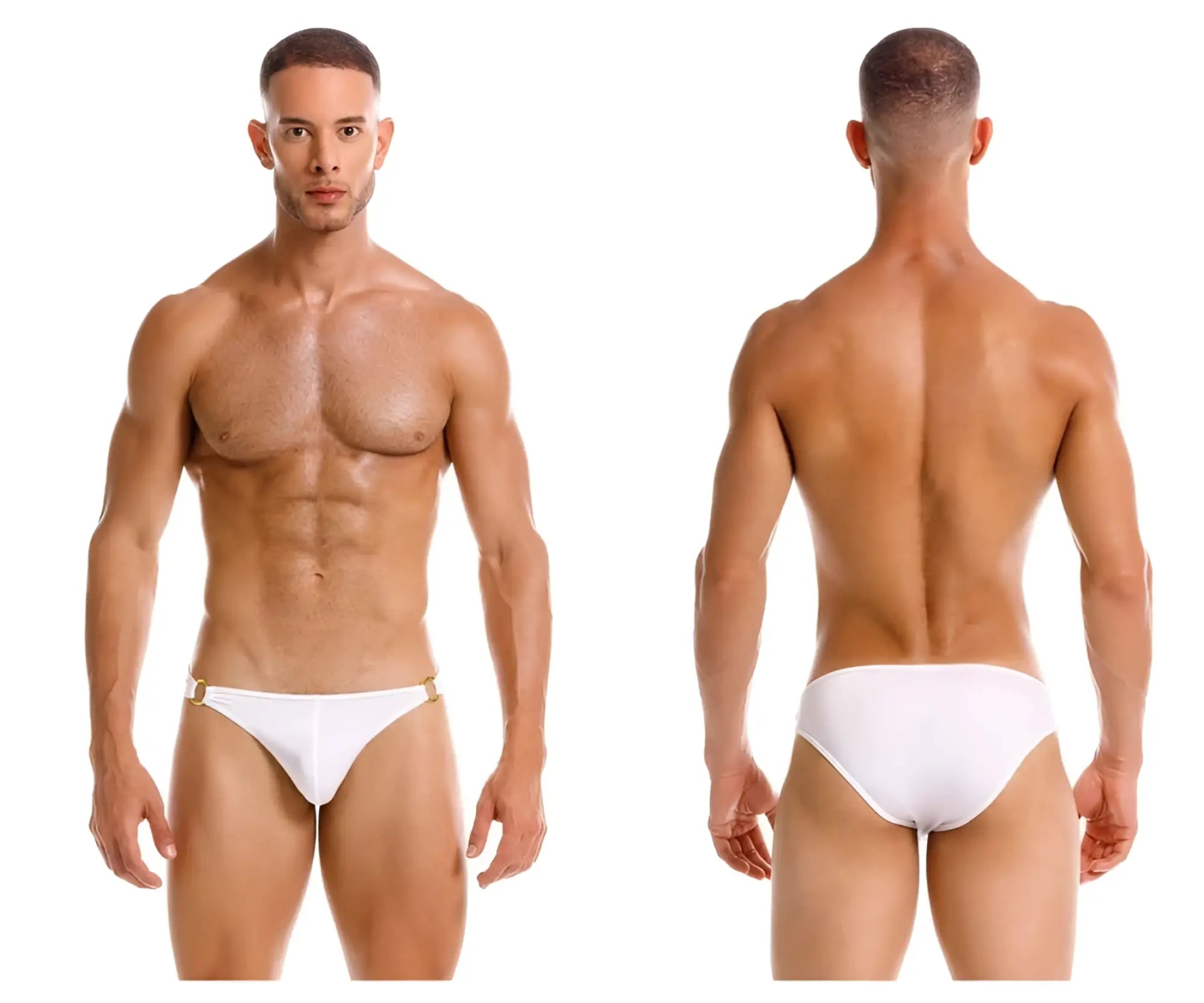 White briefs with gold trim jor 2152 magnus bikini in white featuring a sleek and stylish design