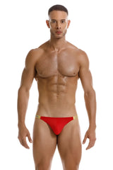 Red jor 2159 ares bikini athletic briefs with gold trim designed for comfortable sporty wear