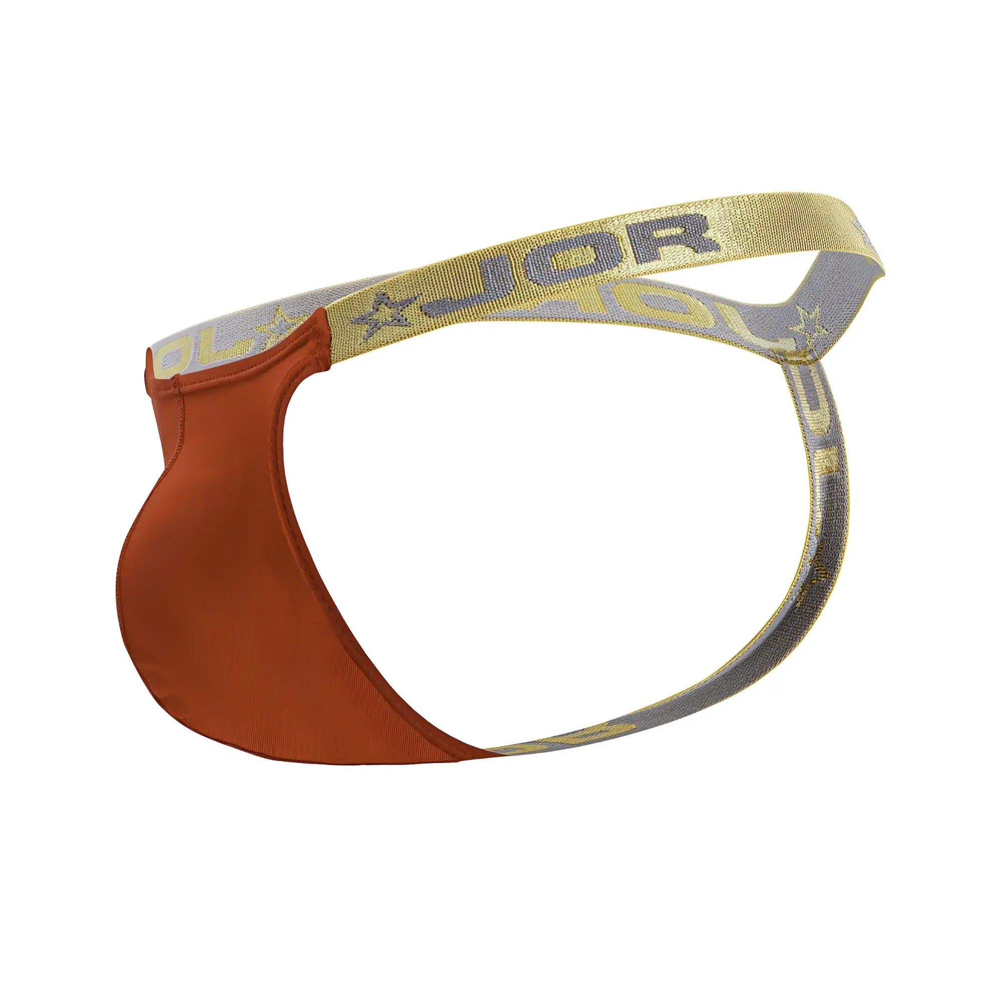 Orange and gray jor 2161 ares athletic brief with branded waistband in red designed for active use