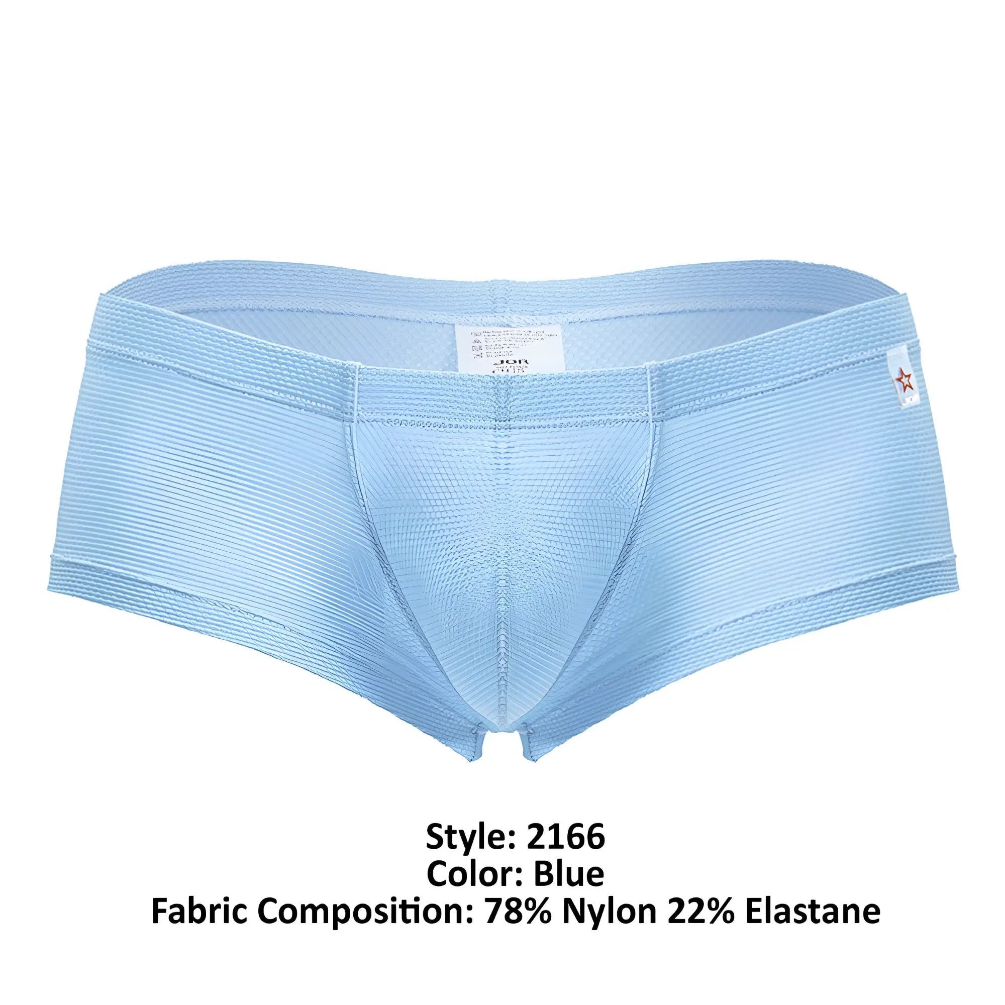 Light blue jor 2166 nova trunks men’s briefs with ribbed fabric made of 78 nylon and 22 elastane