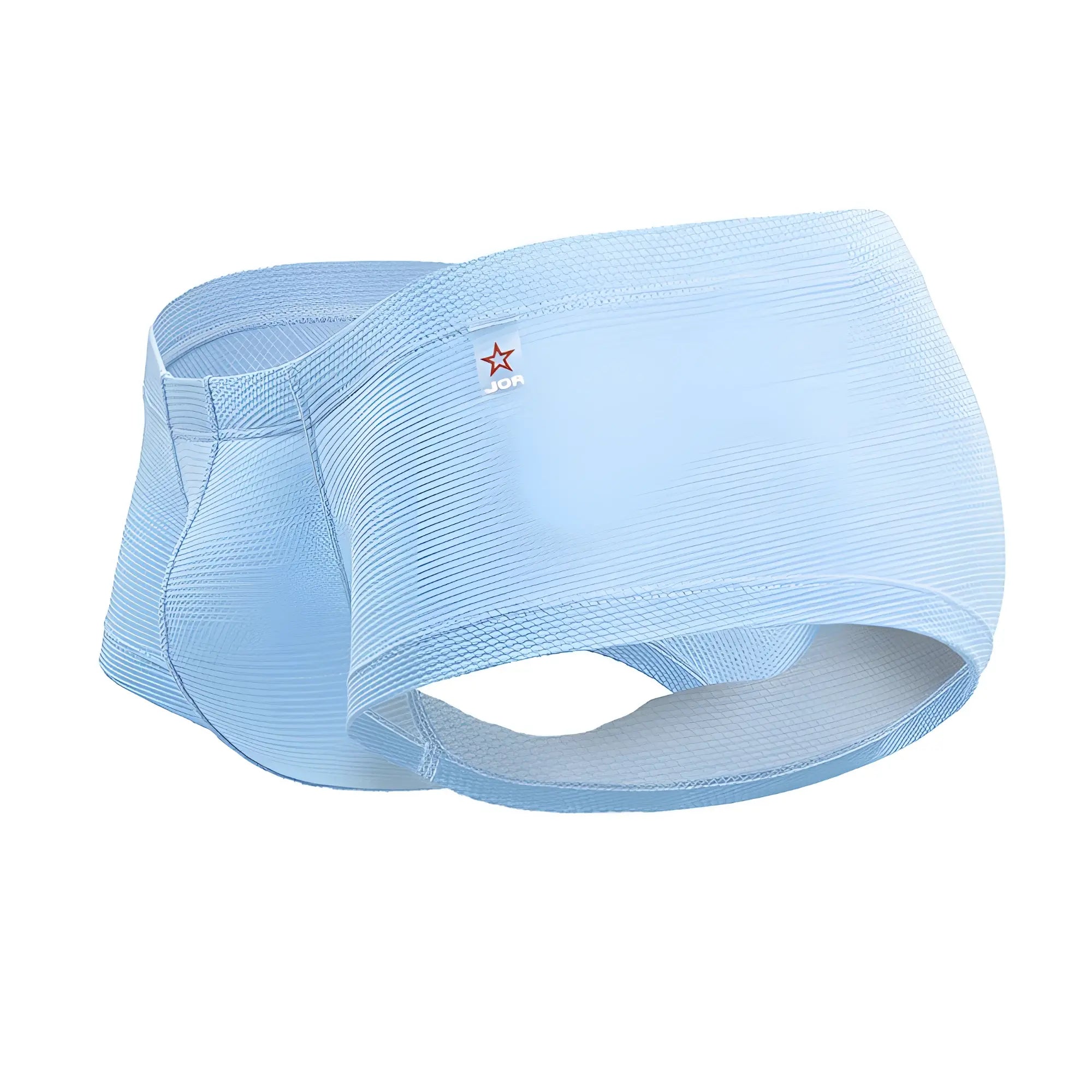 Jor 2166 nova trunks blue textured fabric underwear with a small red star logo on the side