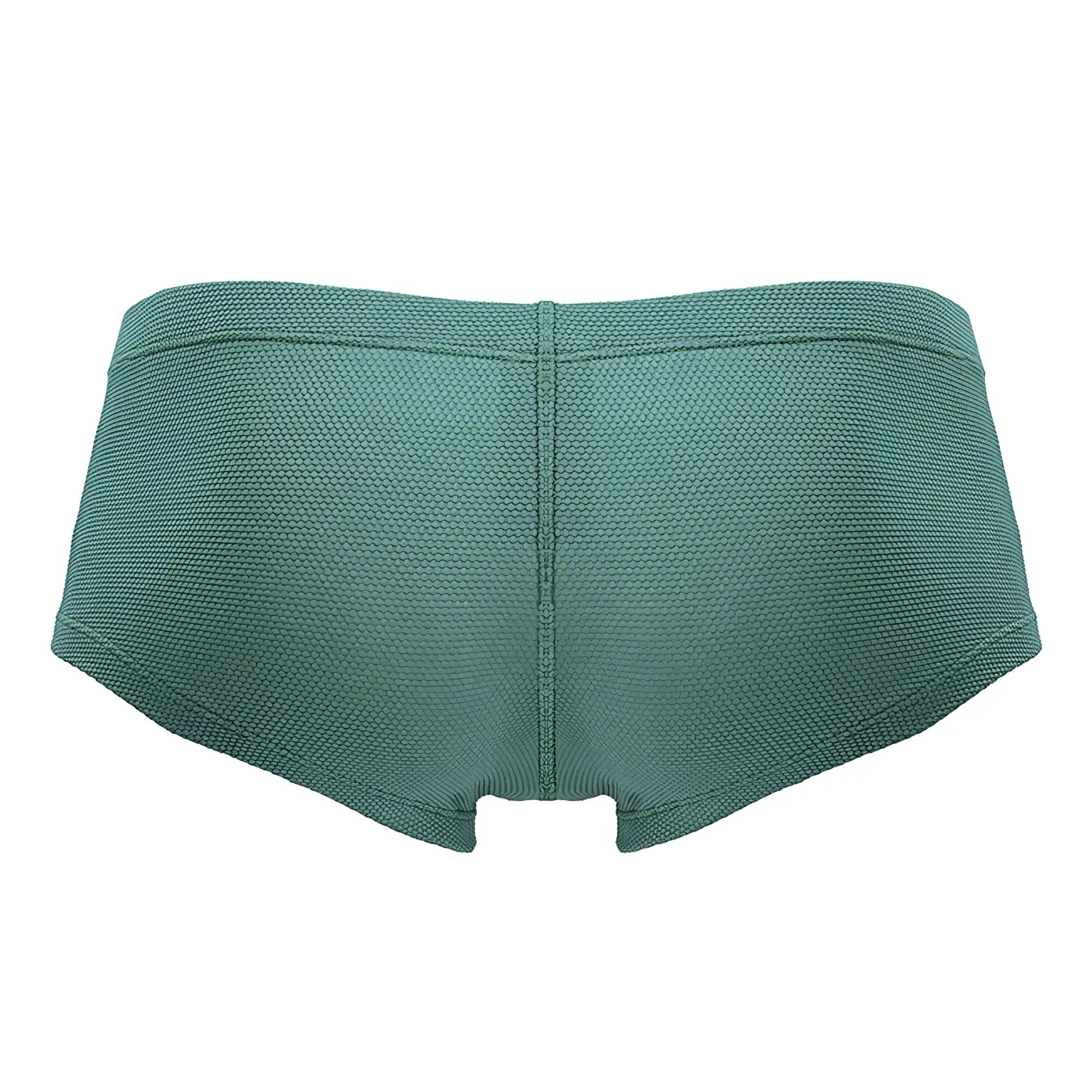Teal-colored JOR 2166 Nova trunks briefs with textured woven fabric pattern showing the front side of the product