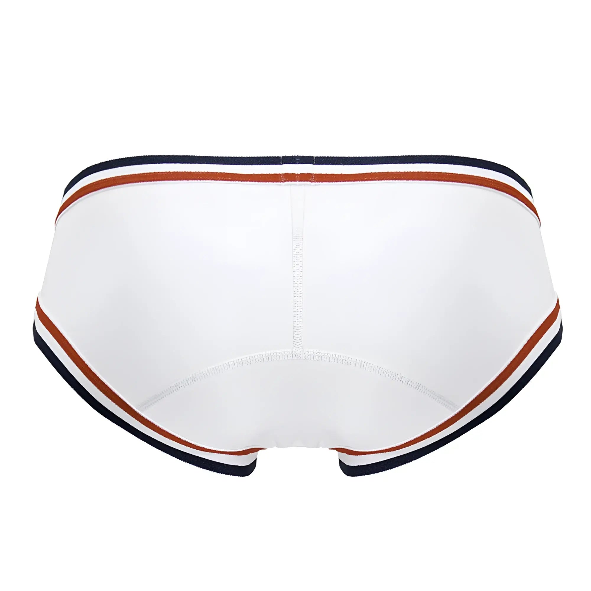 White jor 2169 martini briefs with navy and rust striped trim comfortable cotton blend underwear