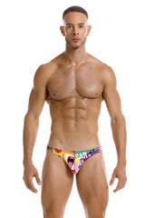 Vibrant graphic patterned jor 2171 carnival bikini color printed men’s briefs with bold colors and playful design