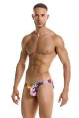 Vibrant multicolored jor 2171 carnival bikini color printed briefs with playful cartoonish design