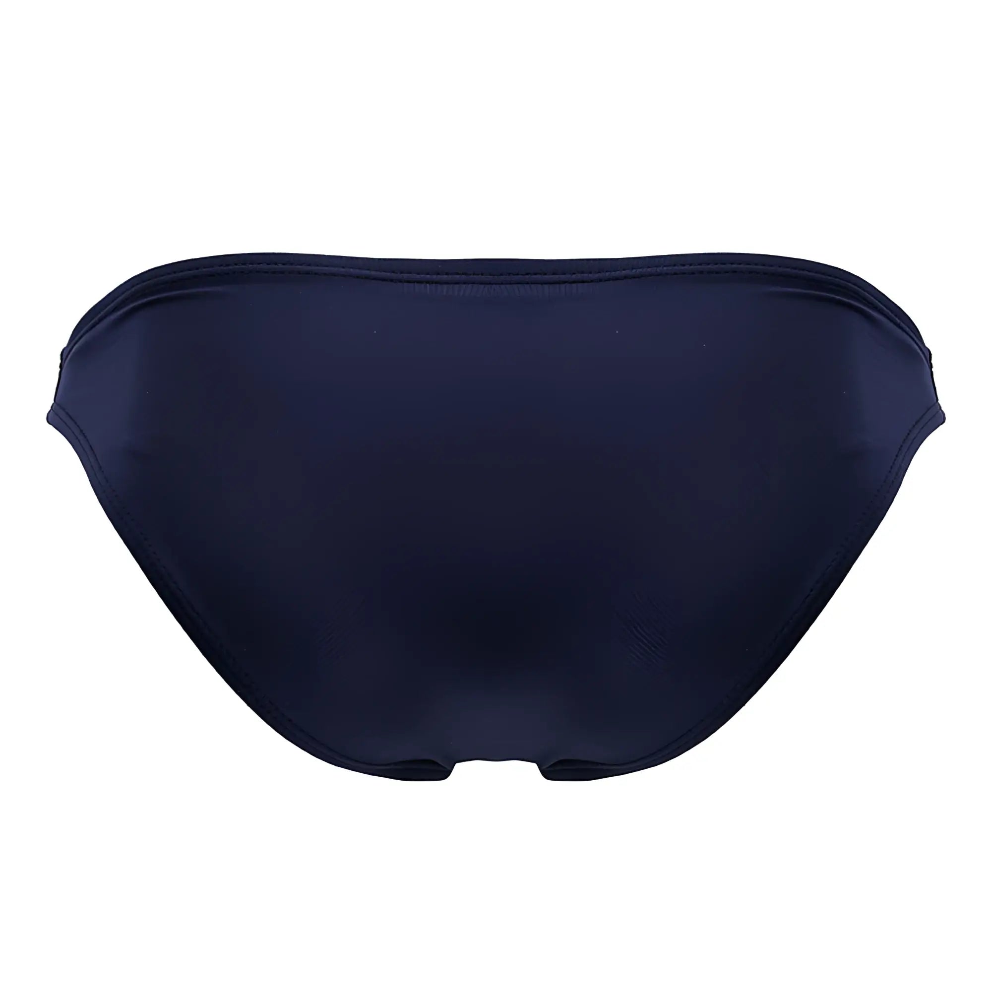Navy blue jor 2191 travel swim bikini bottom with smooth stretchy fabric finish shown from the back side