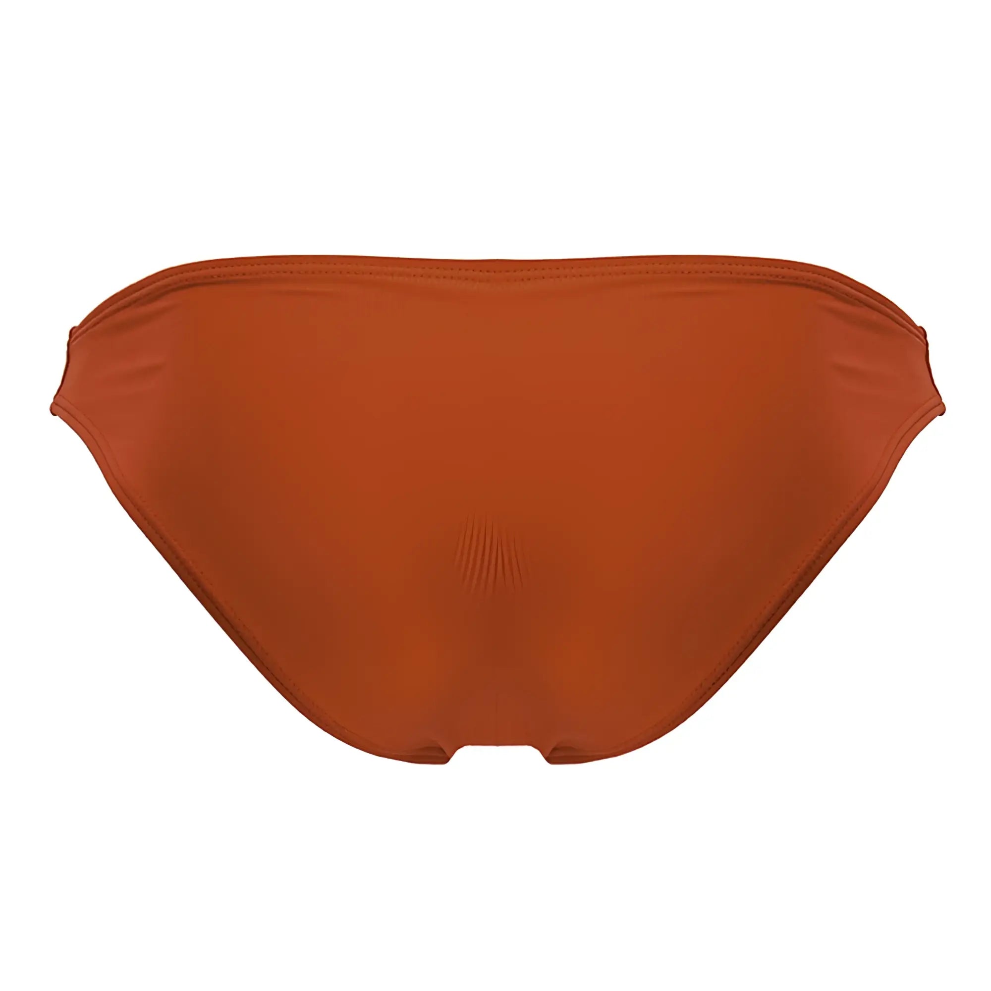 A sleek rust-colored JOR 2191 travel swim bikini bottom with smooth stretchy fabric and clean waistband stitching