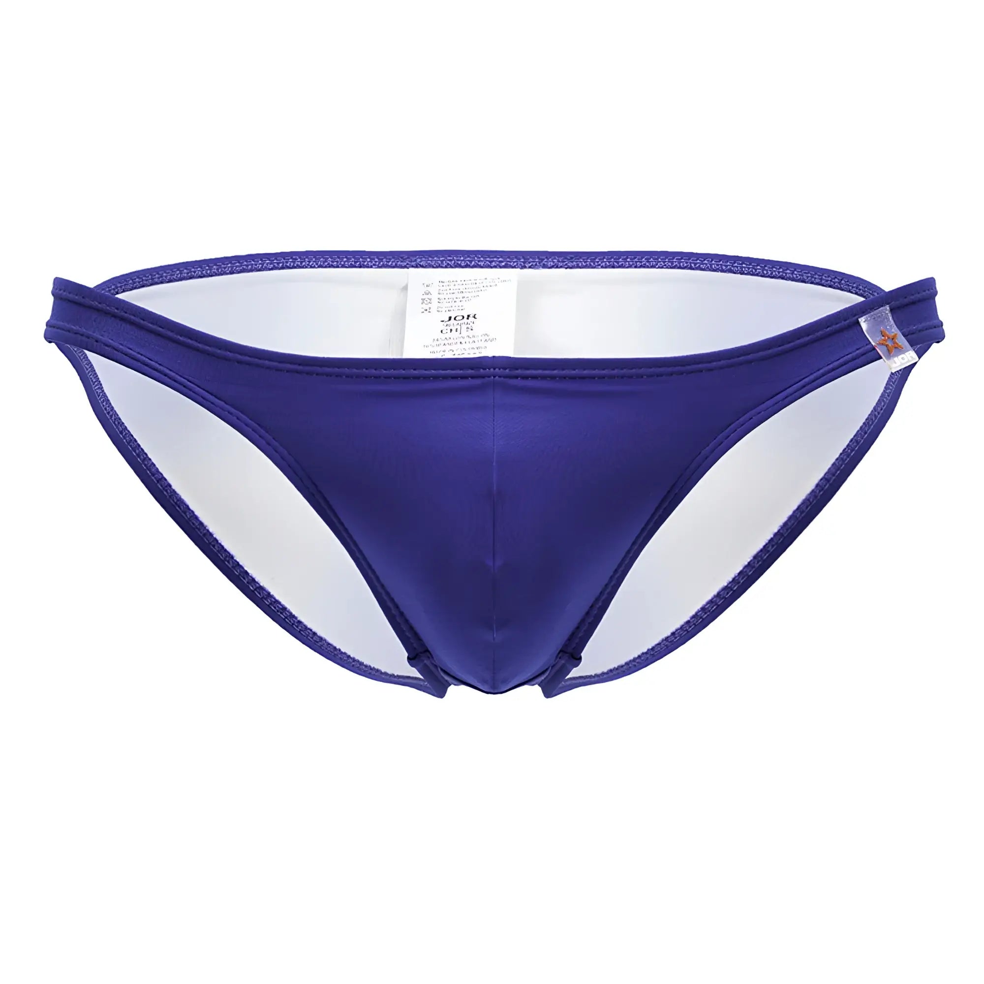 Purple jor 2191 travel swim bikini in royal with smooth shiny fabric and white interior lining