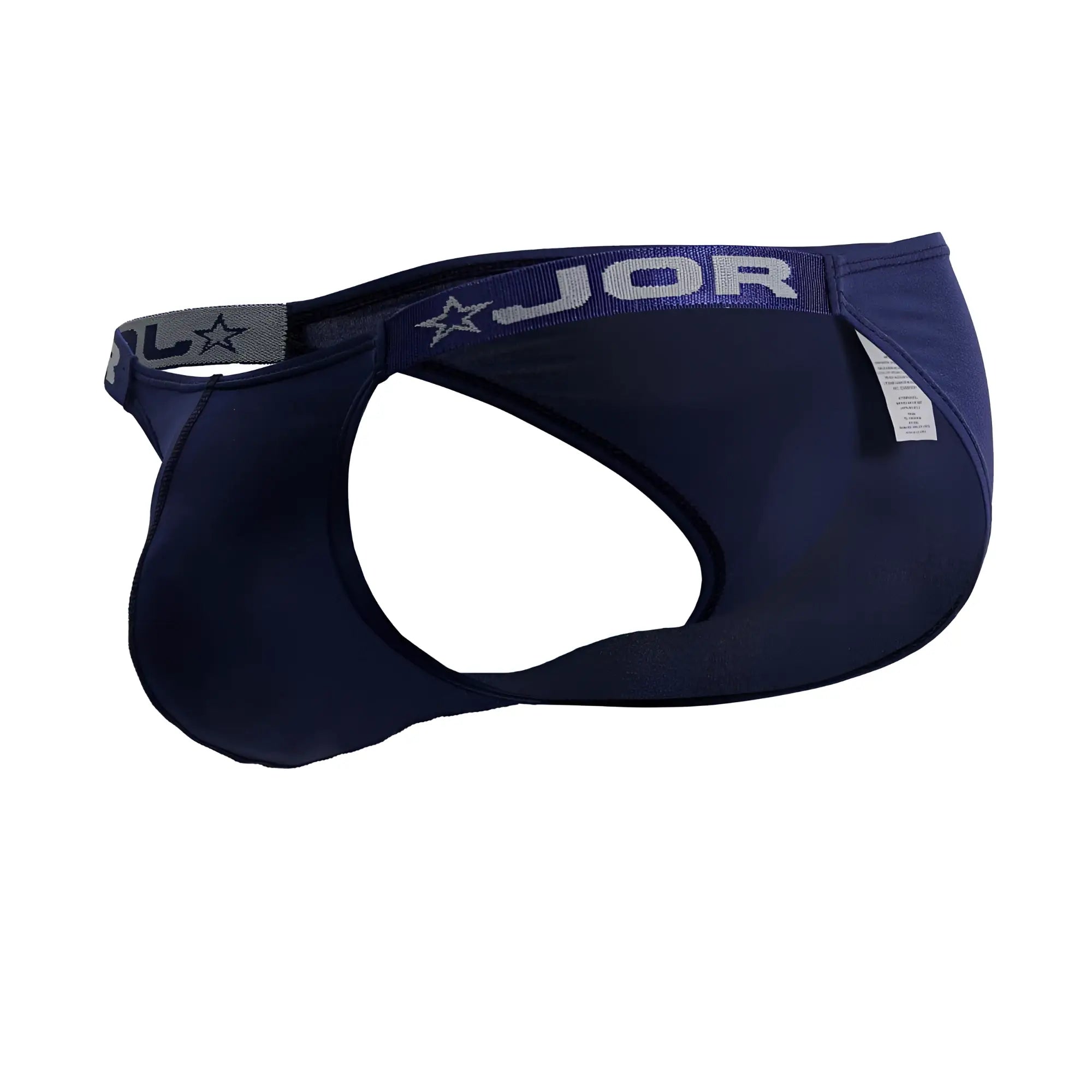 Navy blue jor 2233 eros bikini men’s briefs with star logo on waistband designed for comfort and style