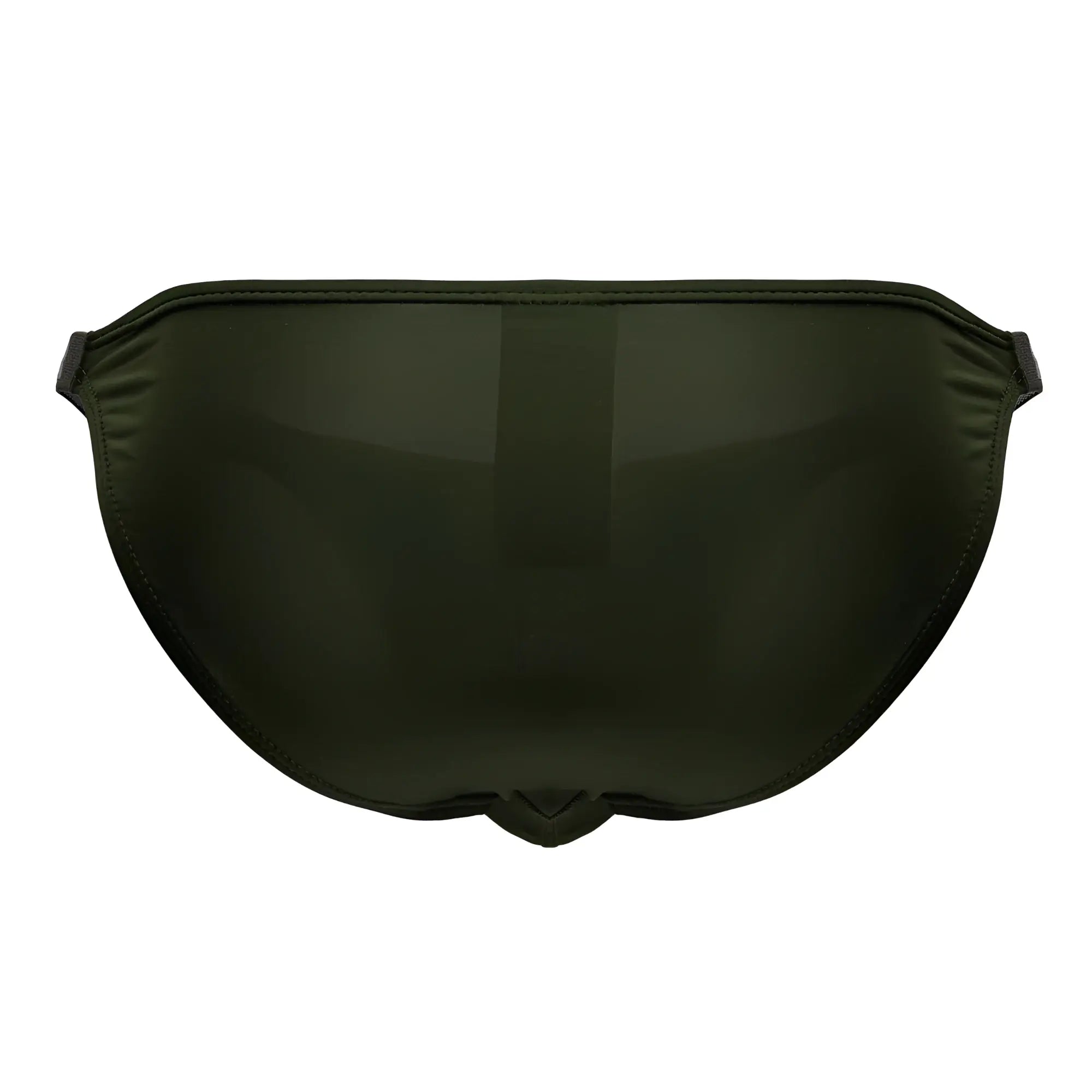 Olive green satin sleep mask with smooth reflective surface and subtle stitching in JOR 2233 Eros Bikini Color Green
