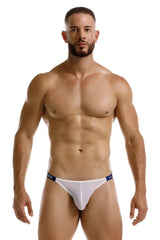 White JOR 2238 Frost thong with blue trim and subtle logo on waistband in a comfortable fabric for everyday wear