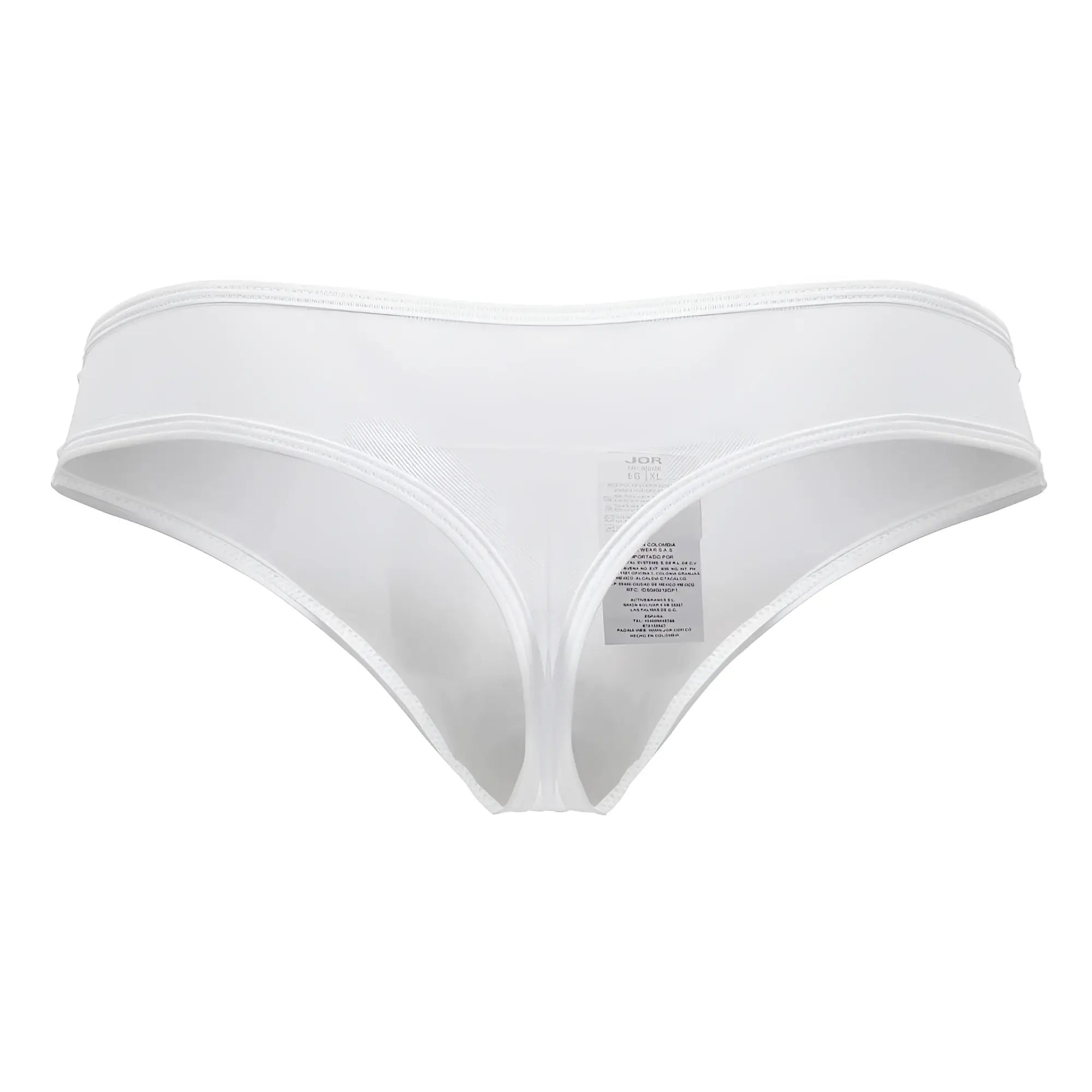 White jor 2242 origin thong mesh with smooth seamless design and subtle brand tag visible on the back side