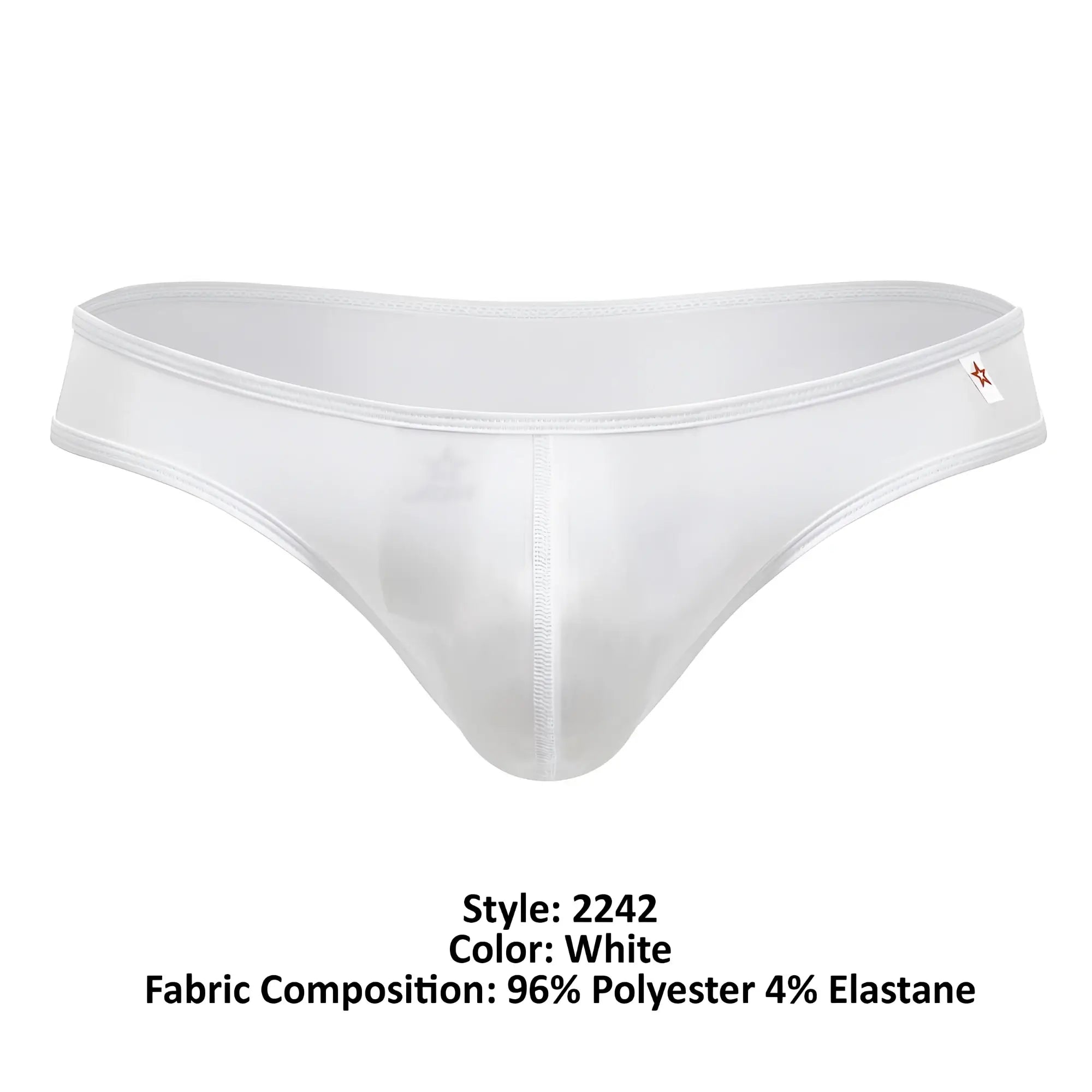 White jor 2242 origin sheer mesh briefs made of 96 polyester and 4 elastane front view