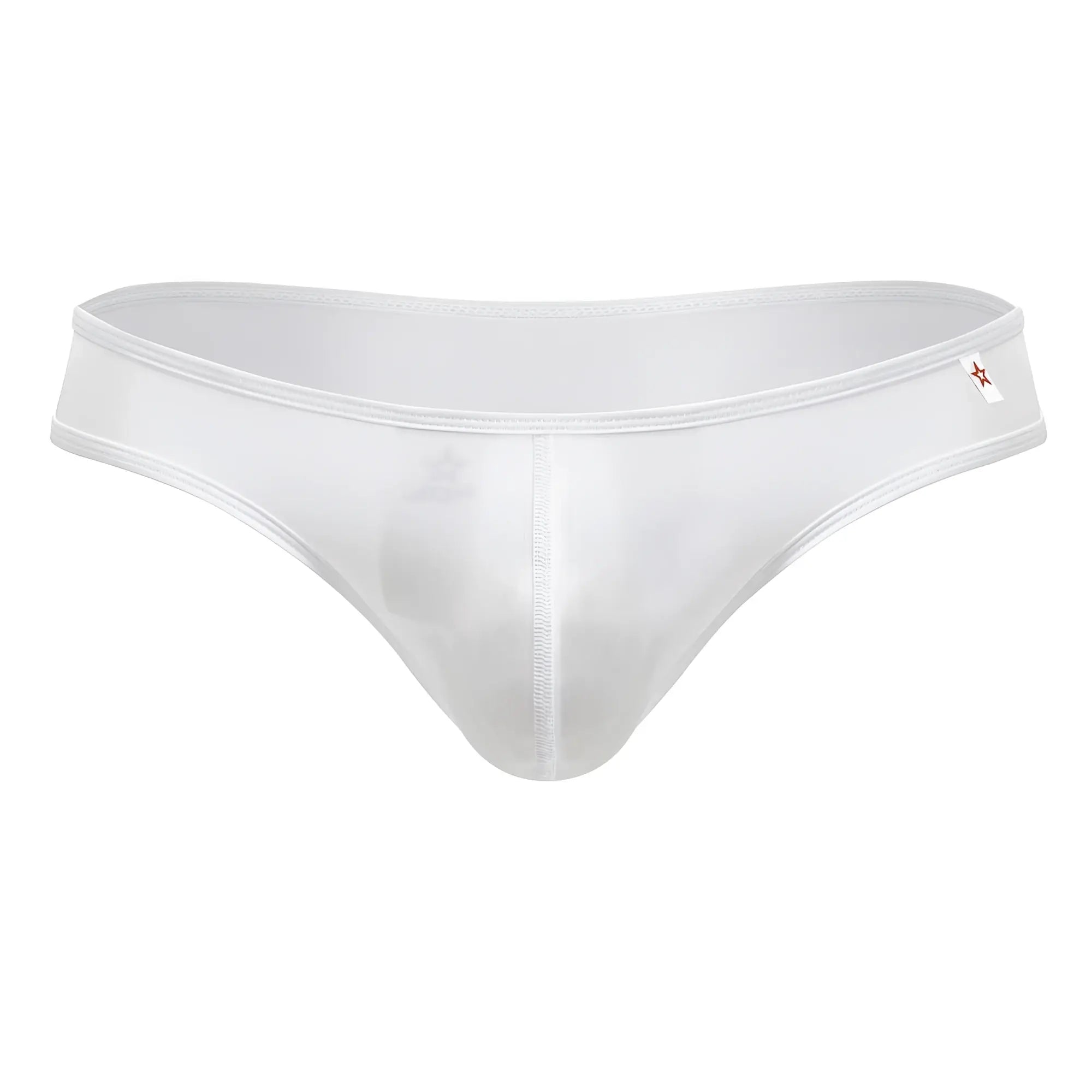 White sheer mesh thong jor 2242 origin with a subtle red star logo on the side