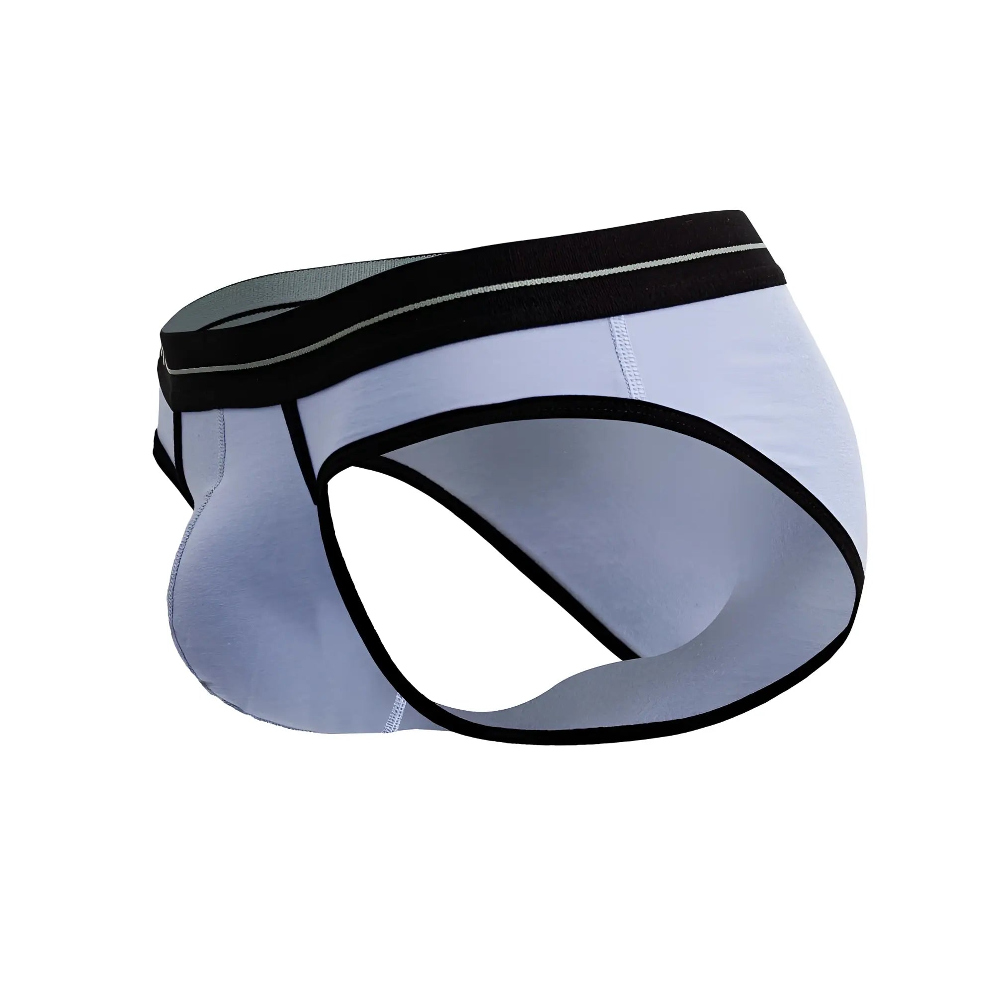 Jor 2244 astra briefs light gray men’s briefs with black trim and silver stripe along the waistband