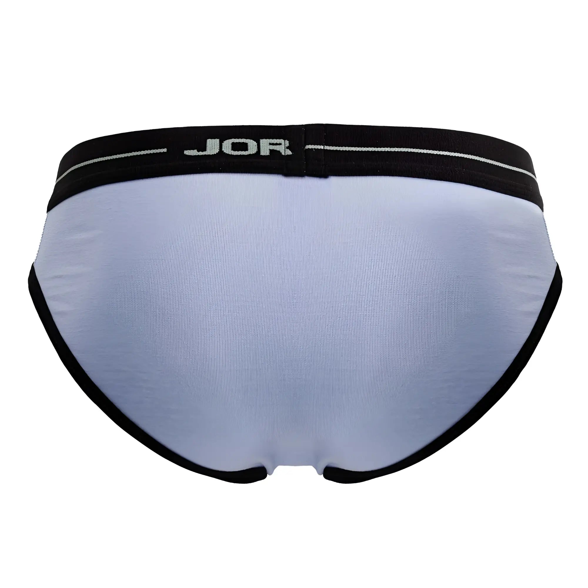Light blue jor 2244 astra men’s briefs with black trim and waistband made from soft breathable fabric