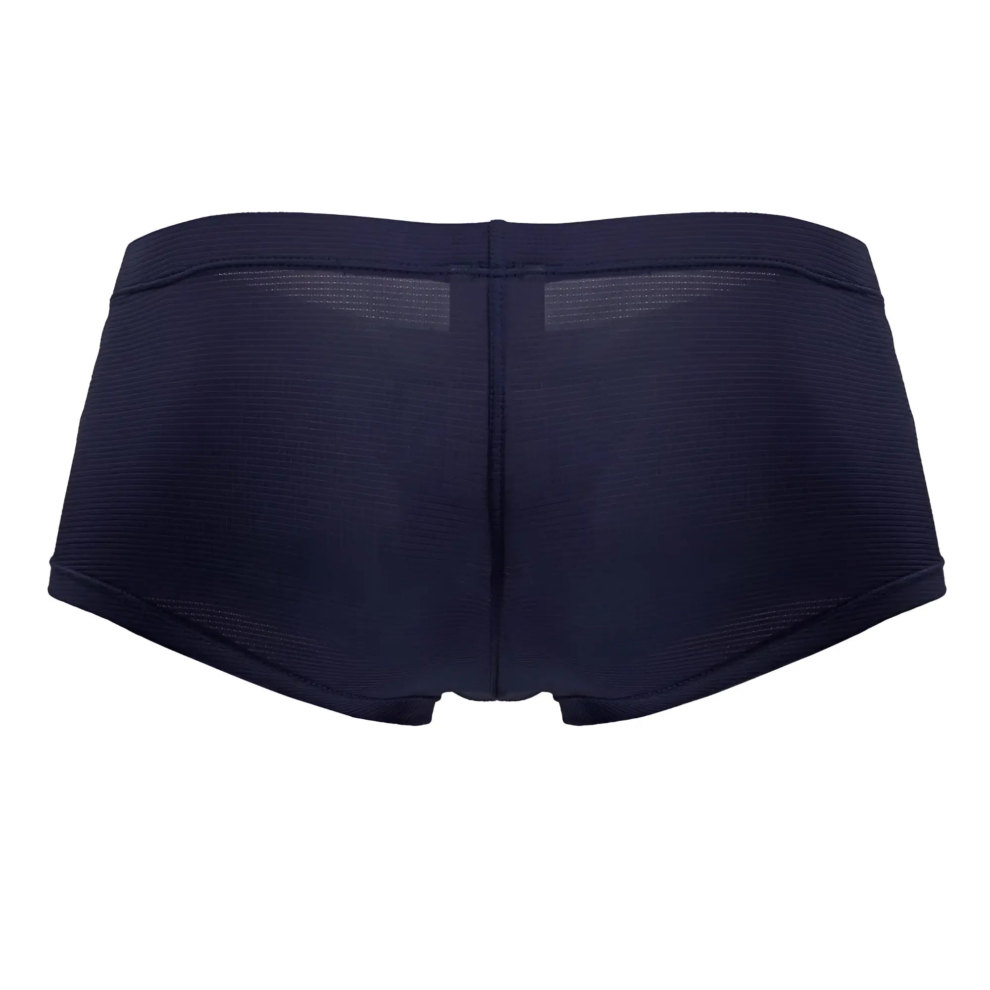 Dark navy blue jor 2246 cosmo trunks briefs with ribbed texture and mesh back panels shown from the back side