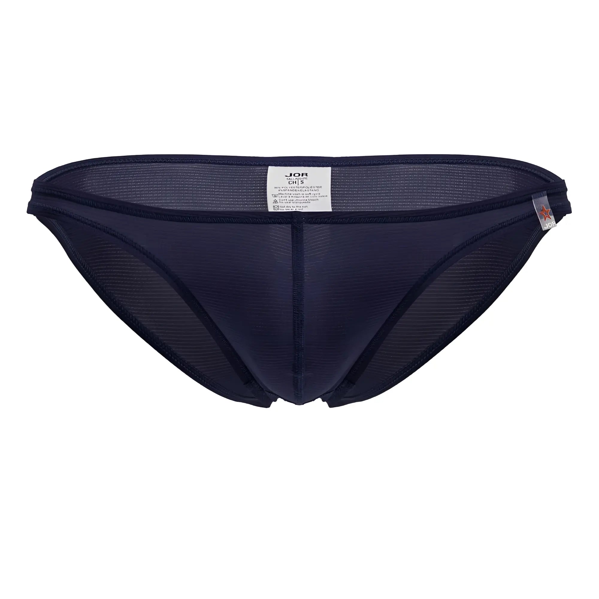 Dark navy blue jor 2247 cosmo bikini briefs made of sheer textured mesh with reinforced elastic waistband