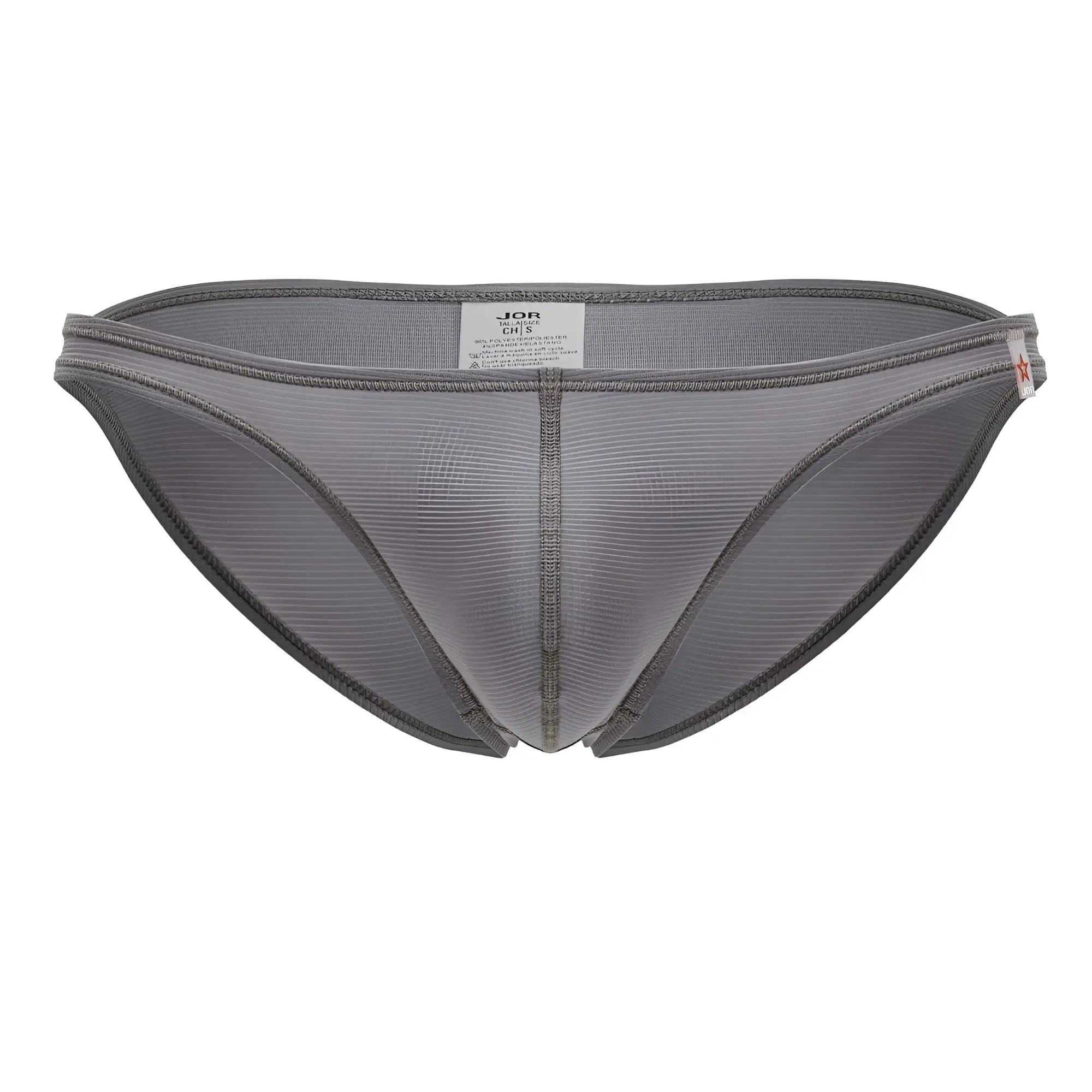 Gray jor 2247 cosmo bikini men’s briefs with ribbed texture and seamless construction for comfortable wear