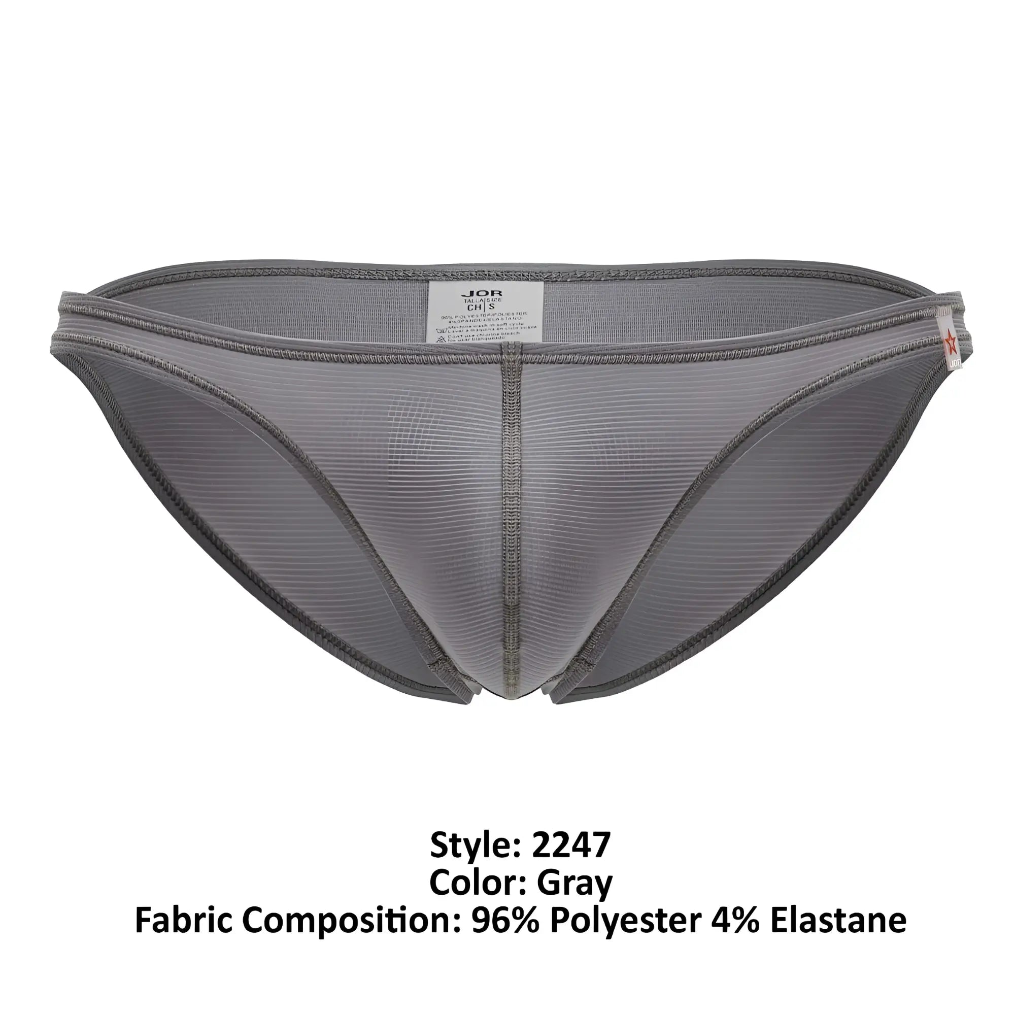 Jor 2247 cosmo bikini gray men’s briefs made of textured stretchy fabric blend for comfortable fit