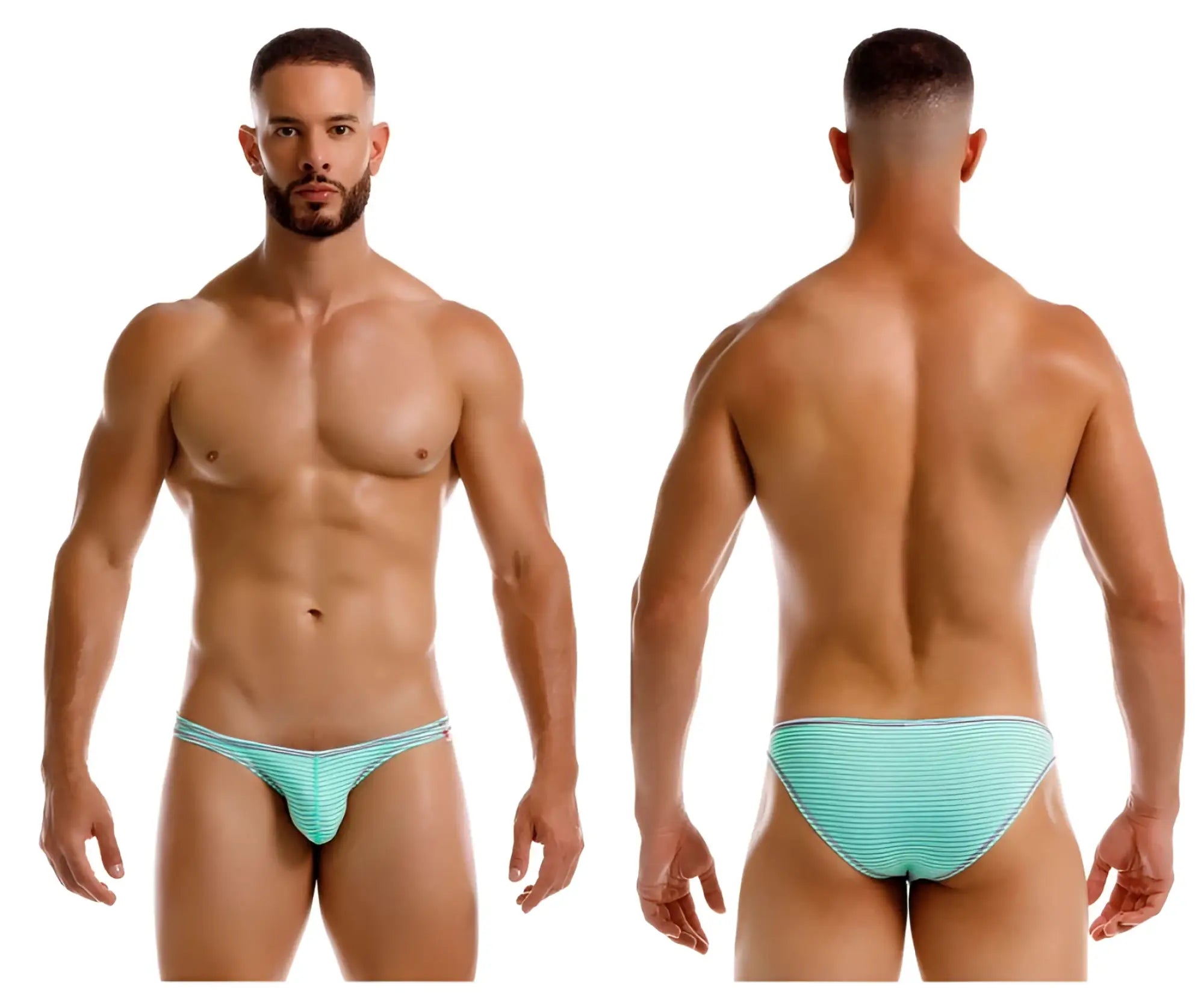 Light blue striped jor 2249 sour bikini briefs with a snug form-fitting design in mint color