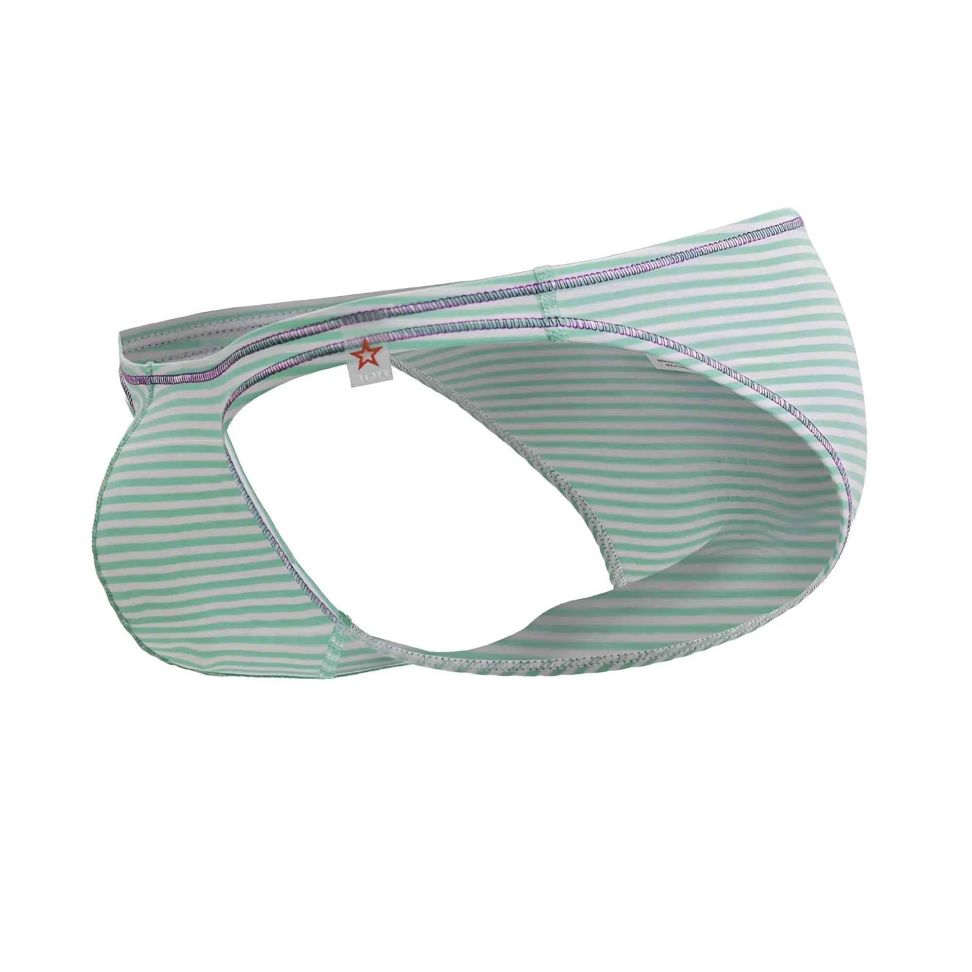 Light green and white striped cotton bikini briefs with subtle gray trim product jor 2249 sour bikini color mint