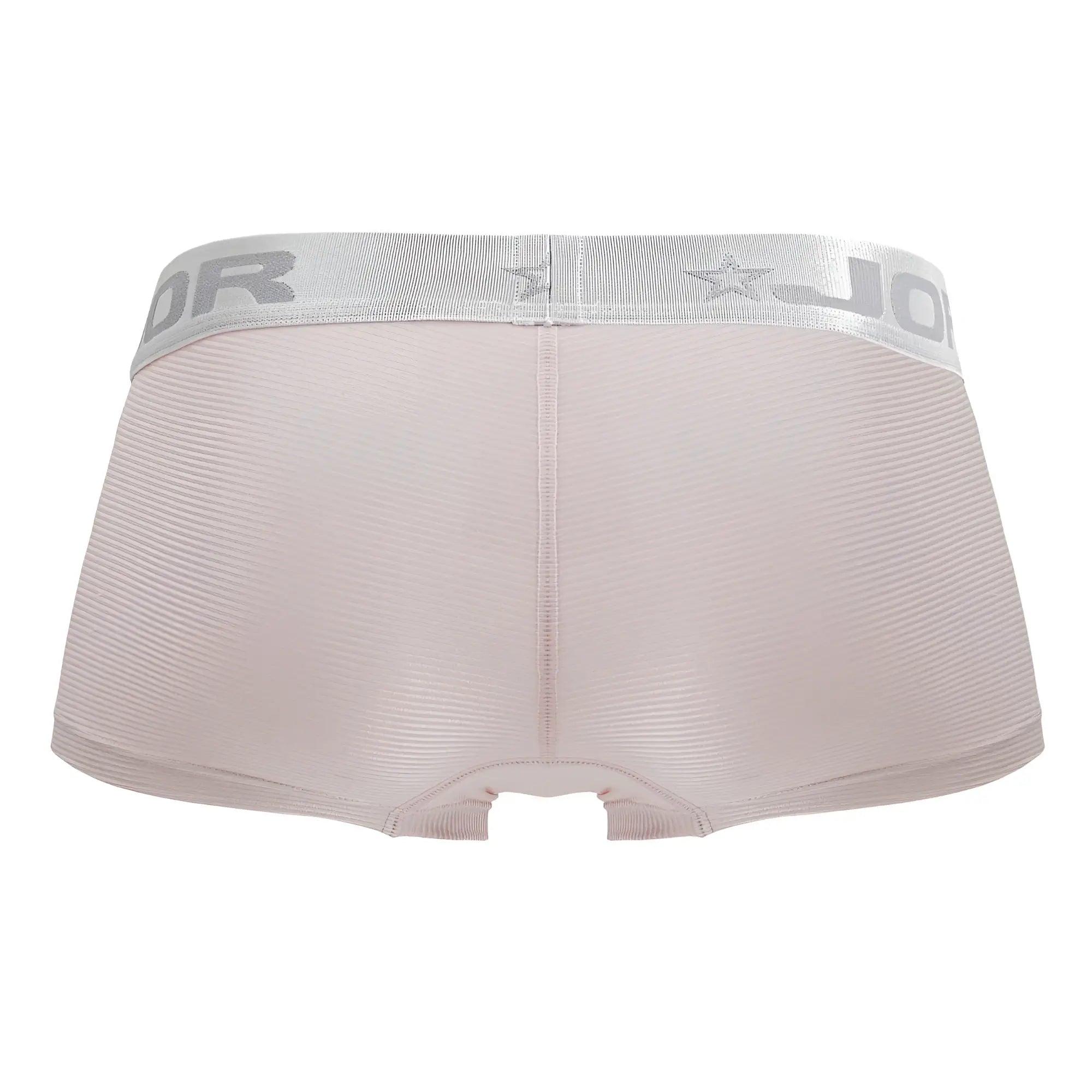 Light pink textured briefs with silver elastic waistband featuring jodor brand name and star logo jor 2251 bright trunks