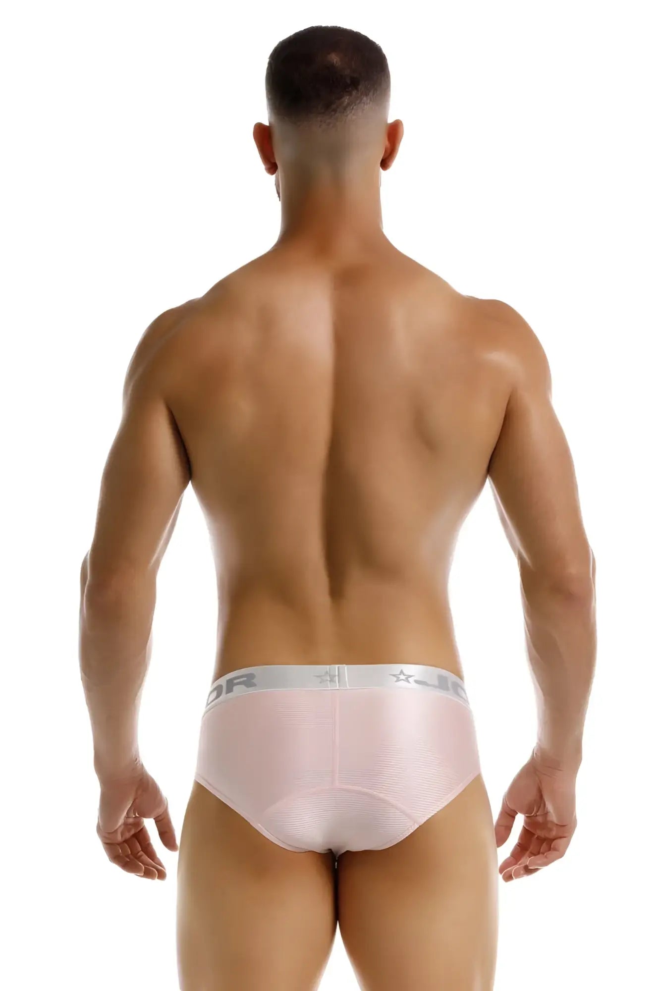Pink textured briefs with gray jordan waistband and star logo in bright jor 2252 briefs color pink