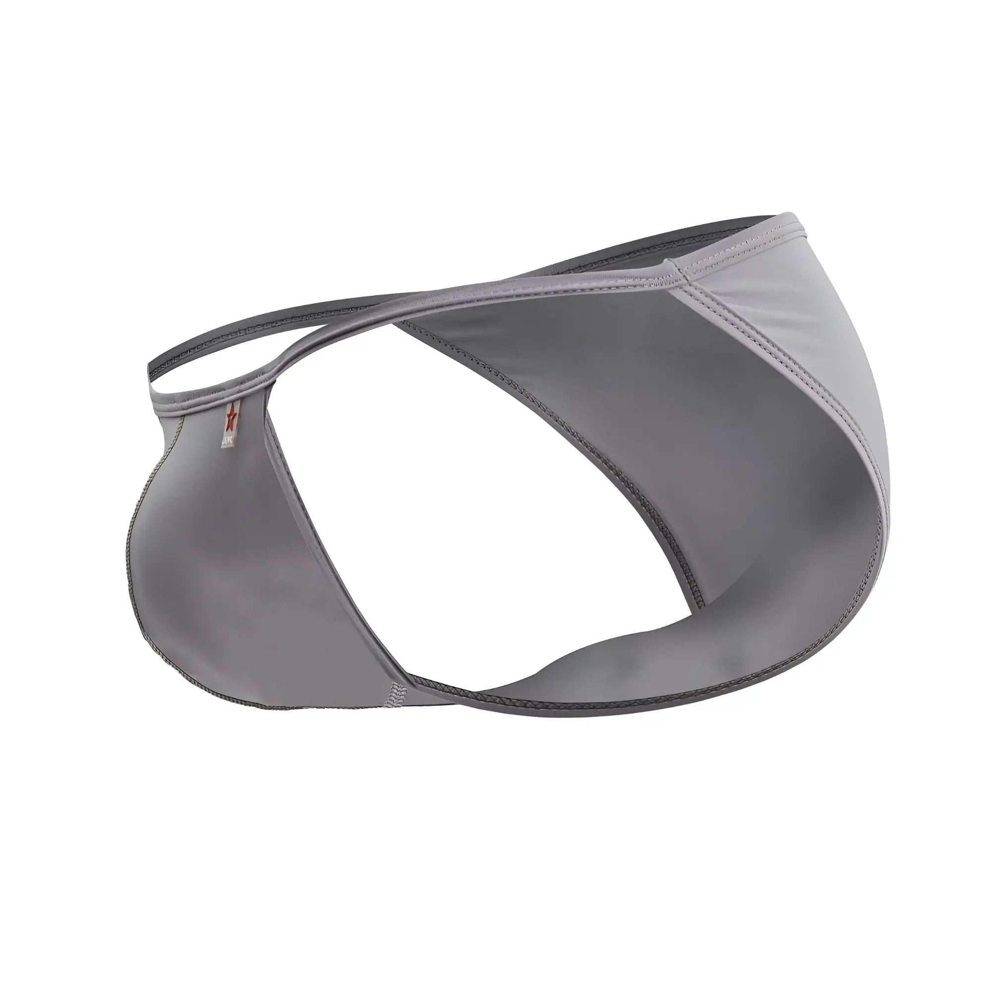 Gray jor 2257 axel bikini briefs with sleek form-fitting design and subtle stitching details front view