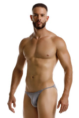 Gray jor 2257 axel bikini briefs with form-fitting stretch fabric and subtle logo on left hip