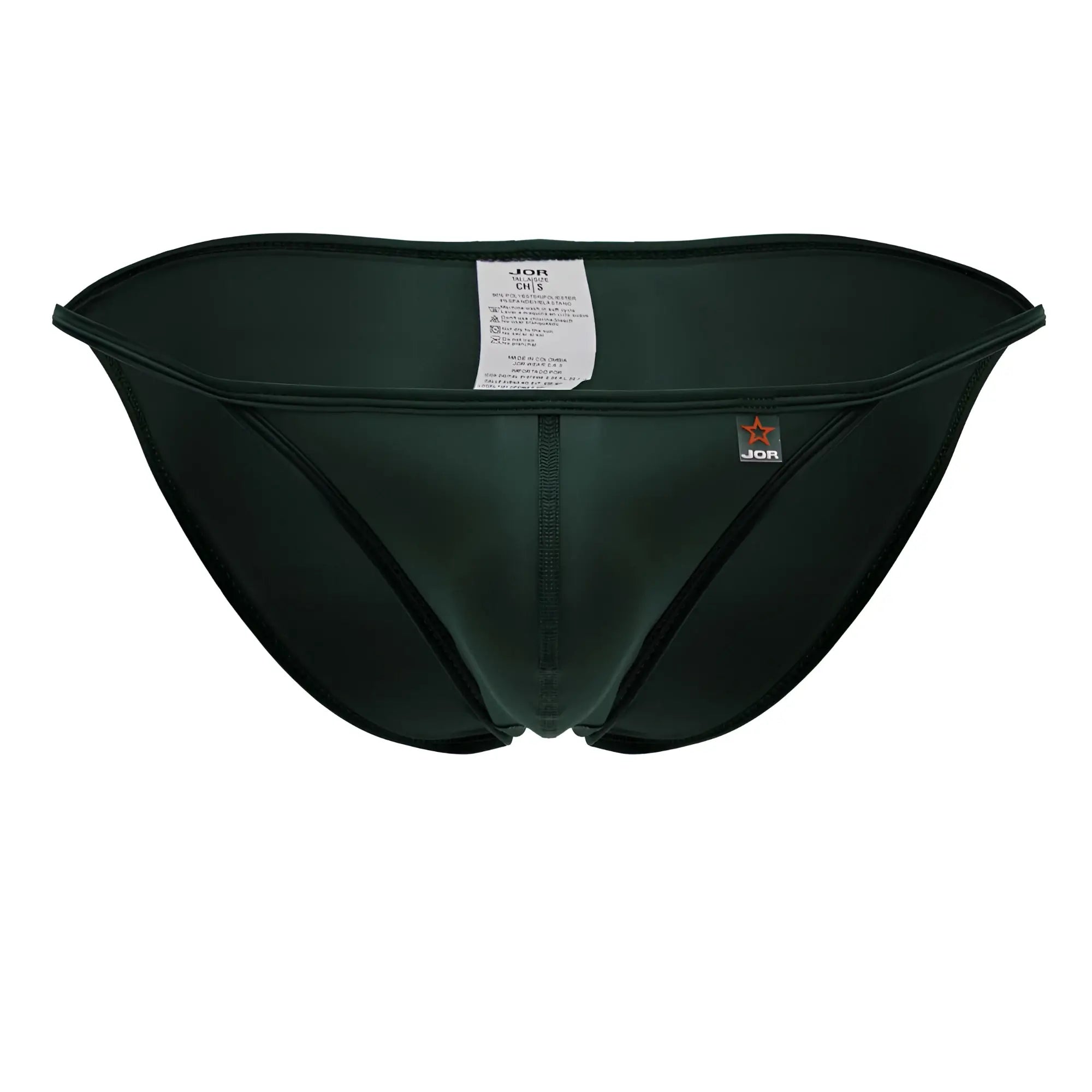Black jor 2257 axel bikini swim trunks in green with sleek form-fitting design and smooth fabric material