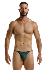 Dark green form-fitting thong bikini with a subtle JOR logo on the side, style 2257 Axel bikini color green