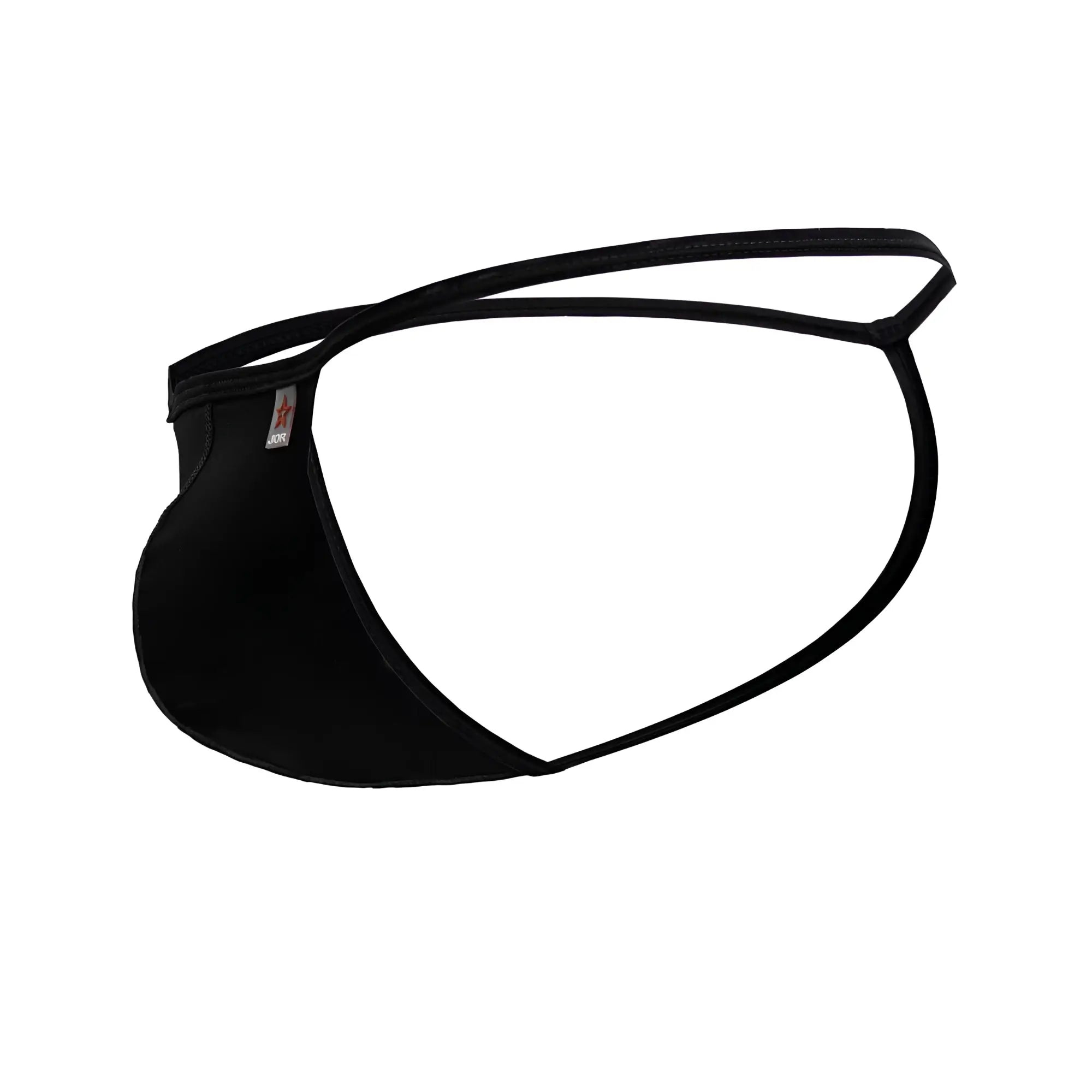Black jor 2258 axel g-string thong with sleek minimalist design and thin elastic straps shown from the back side