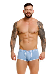 Light blue jor 2320 college trunks briefs with white trim and central seam for comfortable everyday wear