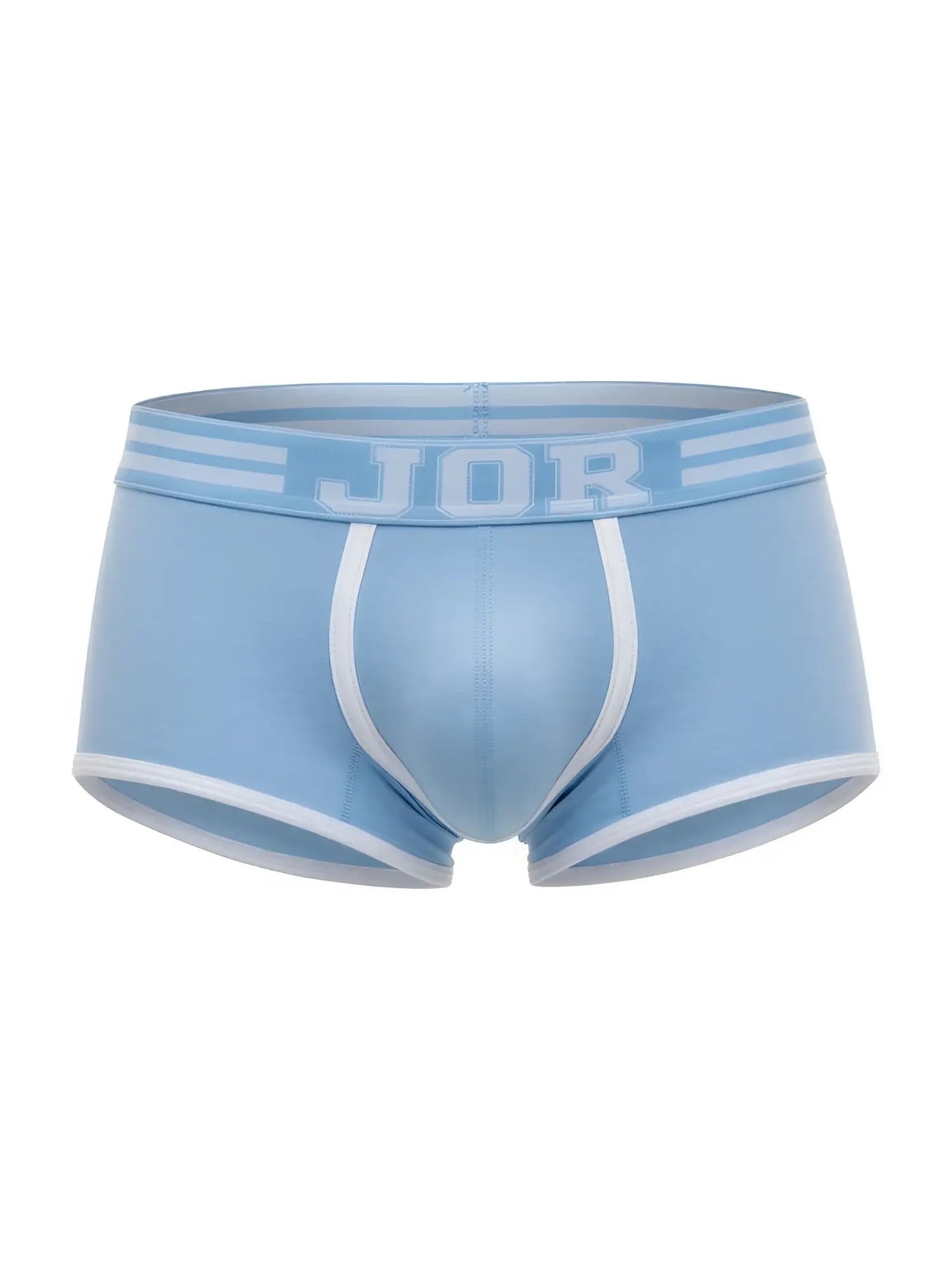 Light blue jor 2320 college trunks briefs with white trim and branded waistband in comfortable fabric