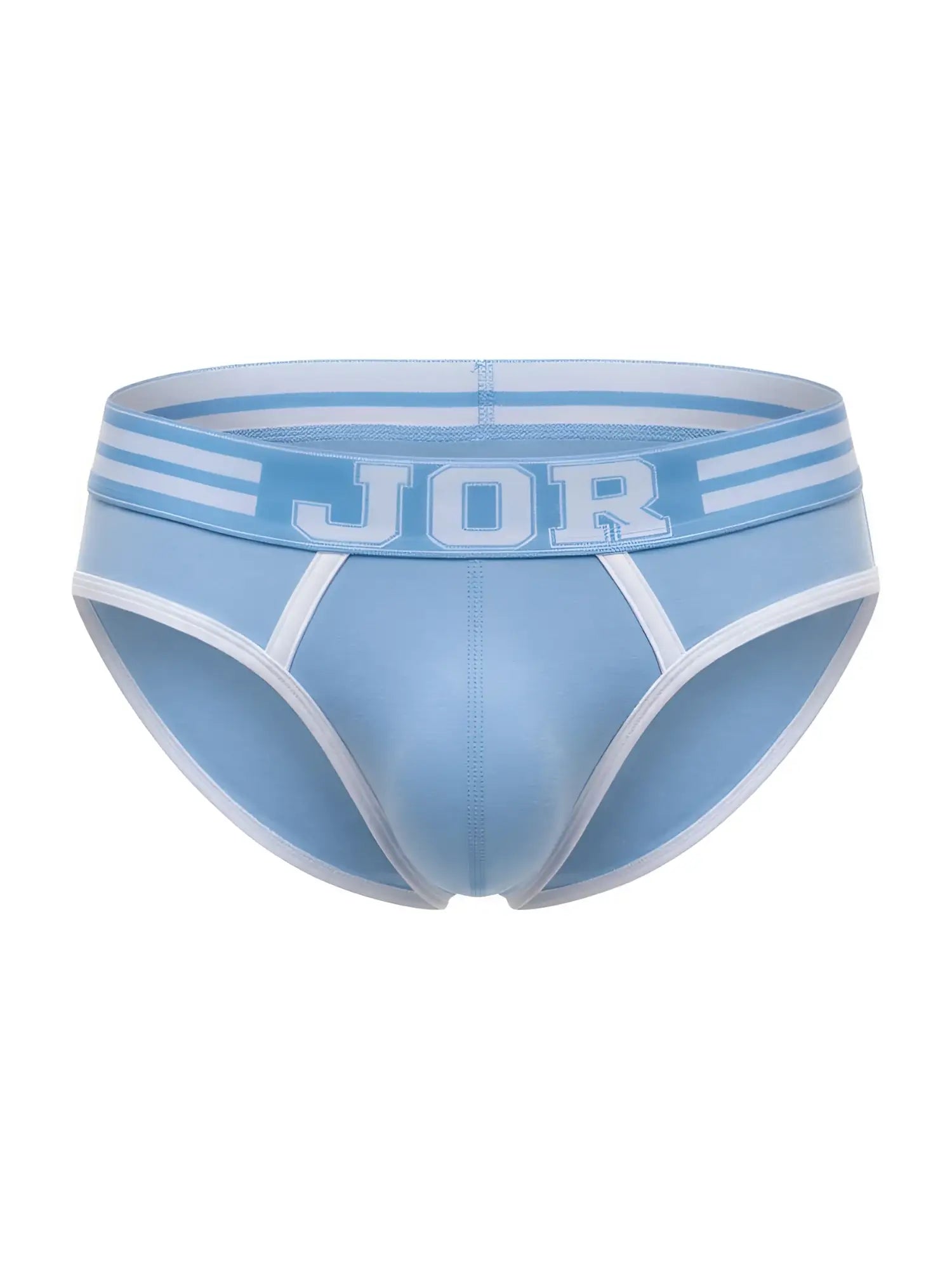 Light blue JOR 2321 College briefs with white trim and striped waistband for comfortable everyday wear