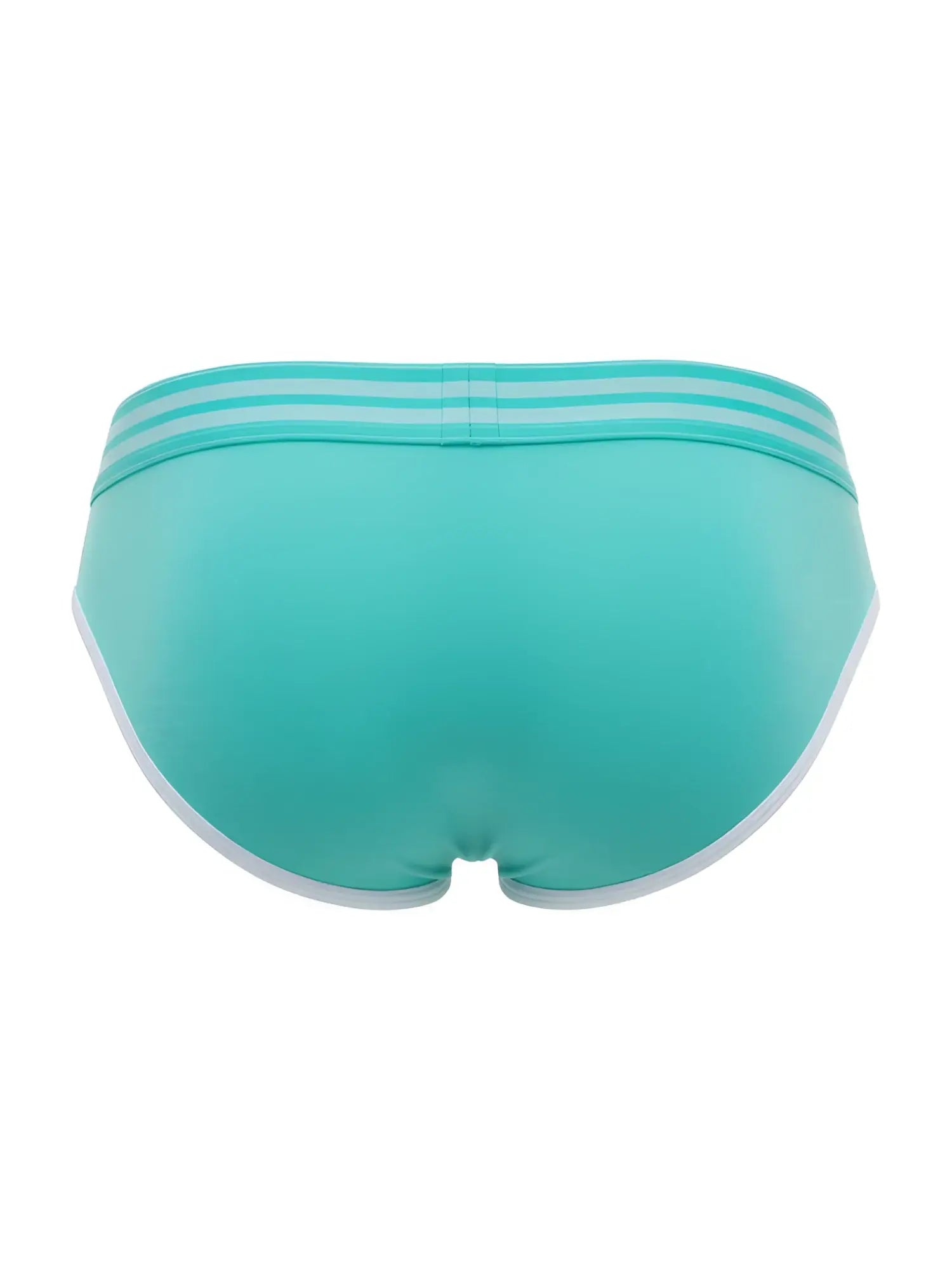 Teal jor 2321 college briefs with white trim and three horizontal stripes on the waistband in mint color