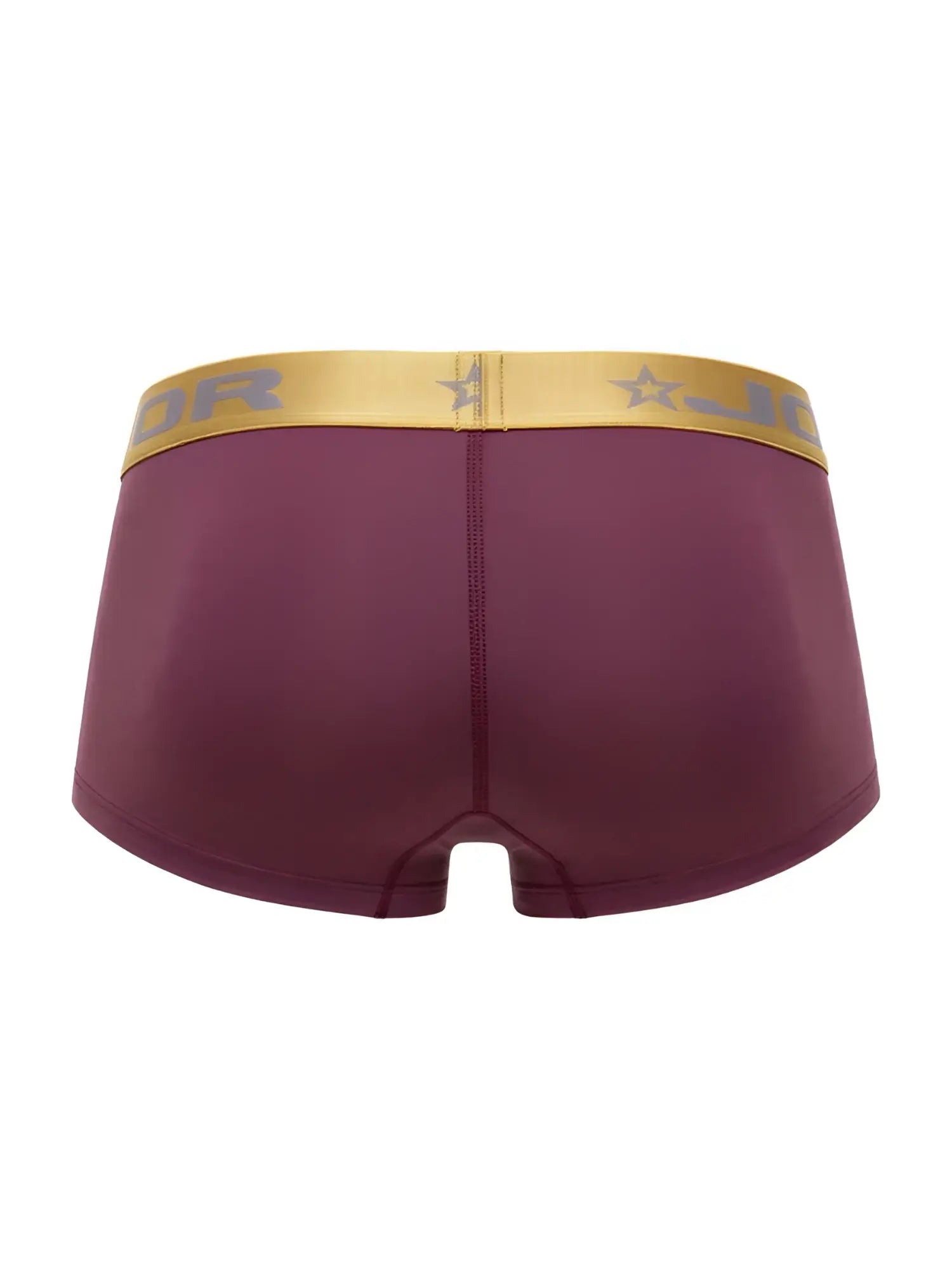 Maroon jor 2326 soho trunks boxer briefs with gold waistband and star motifs for comfortable everyday wear