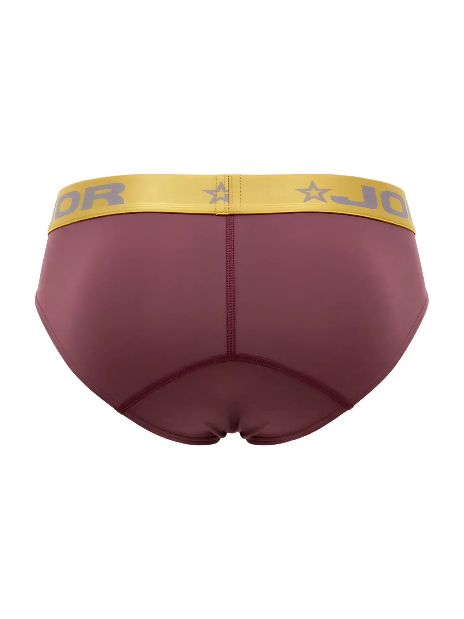 Maroon jordan briefs with yellow waistband and star motifs in jor 2327 soho briefs color wine design