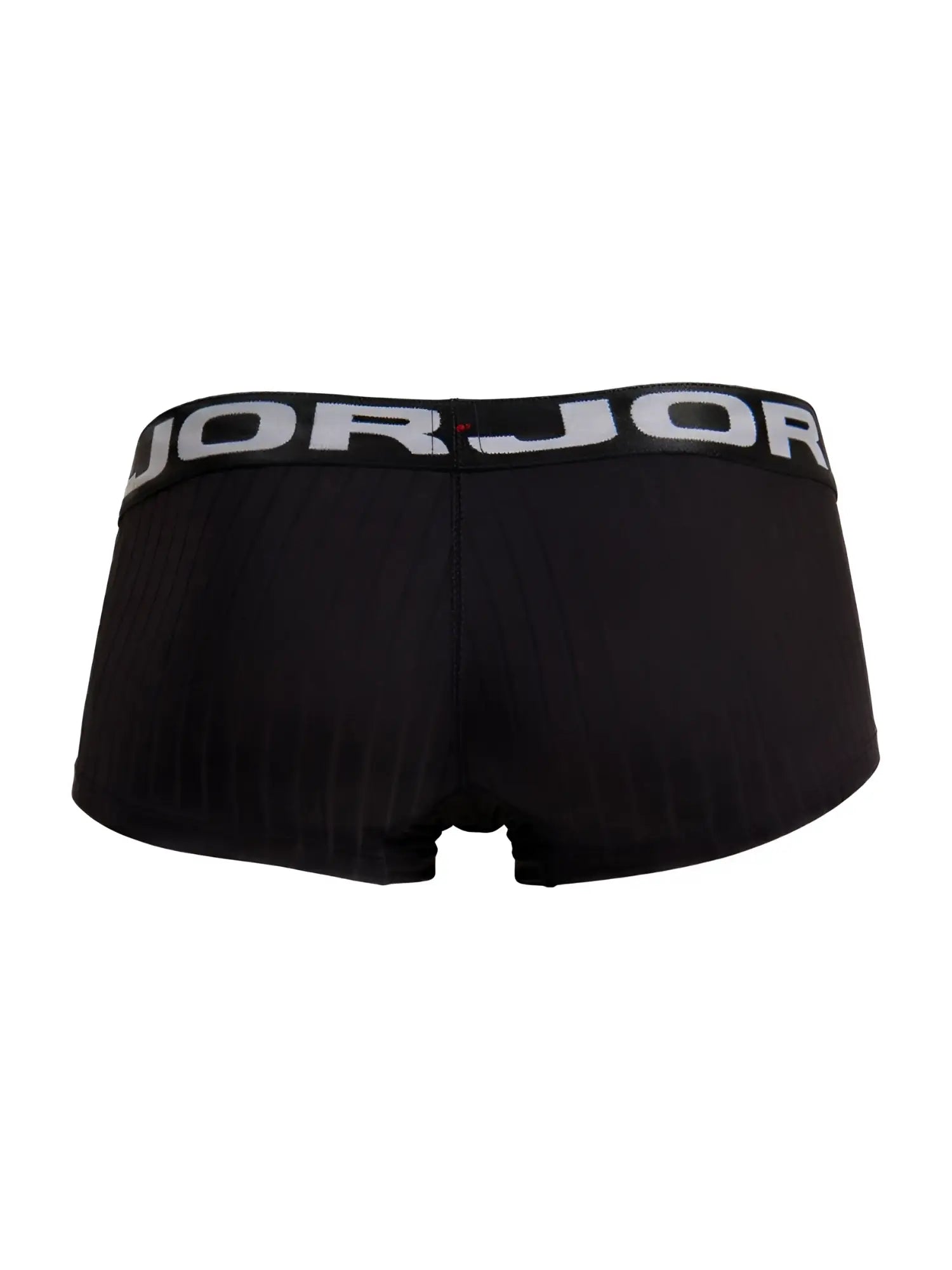 Black jorjor men’s briefs with ribbed texture and contrasting white logo band jor 2330 cronos trunks color black