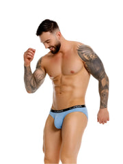 Light blue jor 2346 cannes bikini briefs with black elastic waistband designed for comfortable everyday wear