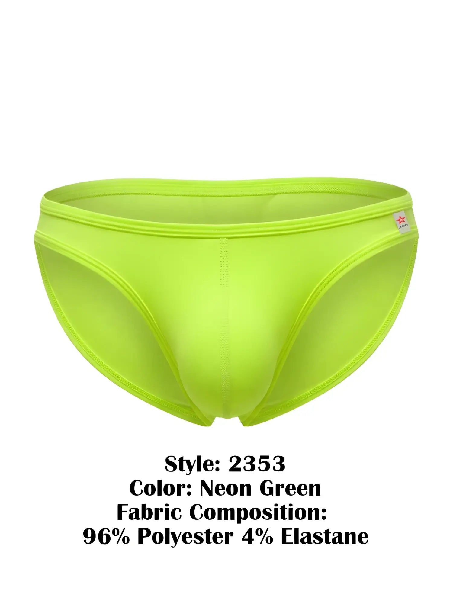 Neon green jor 2353 origin bikini men’s swim trunks made of 96% polyester 4% elastane for swimming