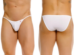 White thong underwear jor 2358 axel bikini with small red star logo on front in white color